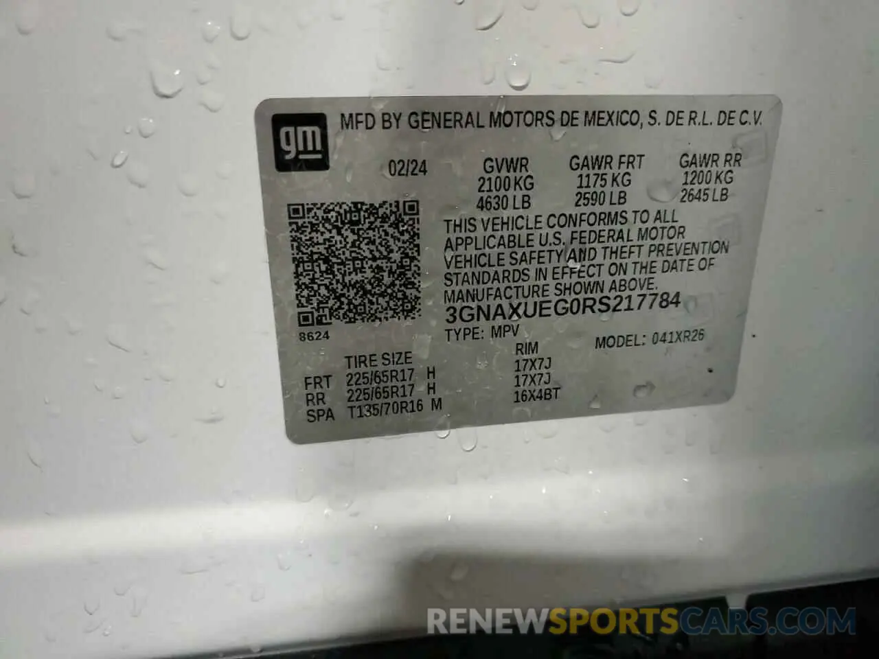 15 Фотография поврежденного автомобиля 3GNAXUEG0RS217784 CHEVROLET EQUINOX 2024