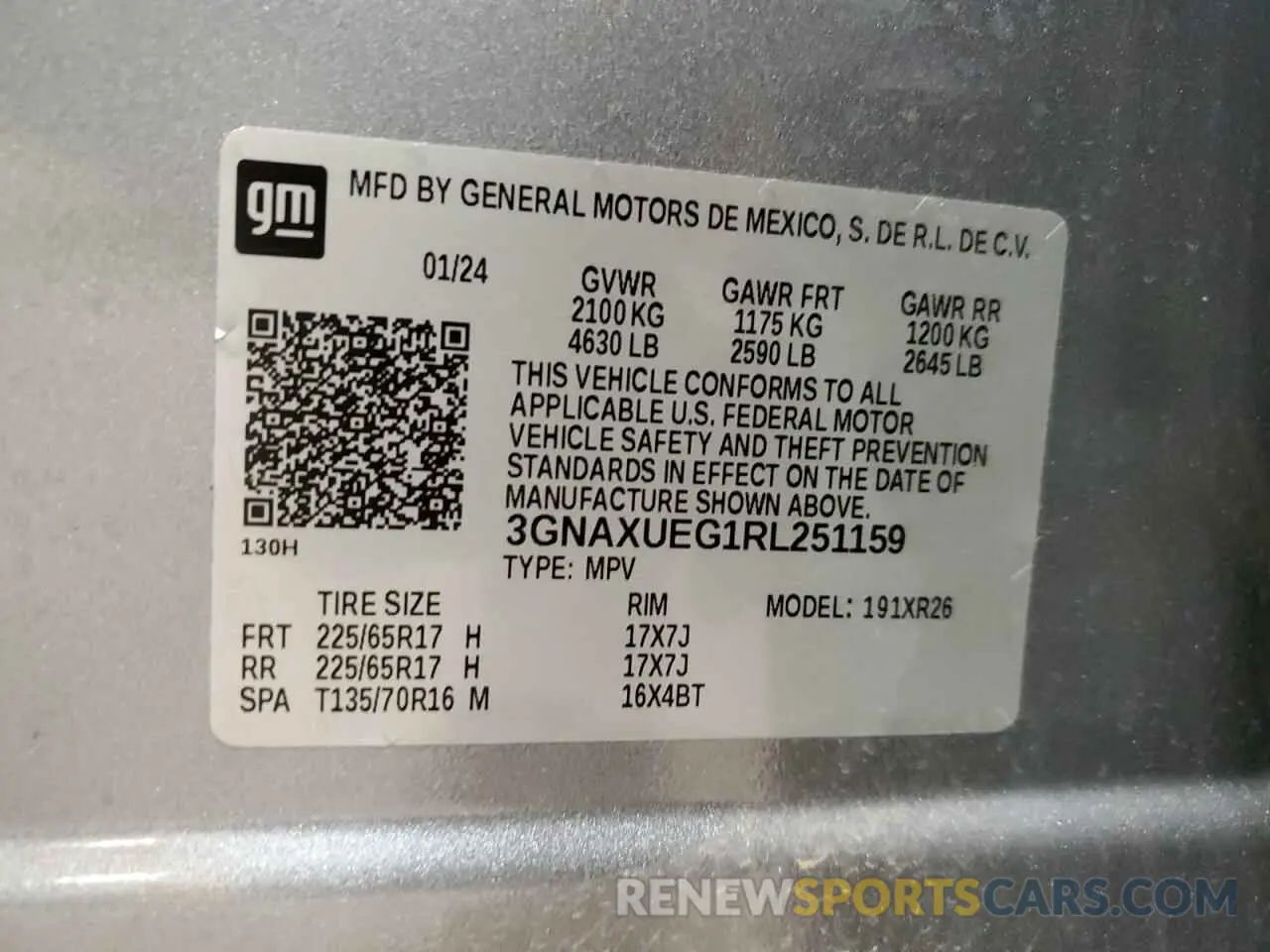 13 Фотография поврежденного автомобиля 3GNAXUEG1RL251159 CHEVROLET EQUINOX 2024