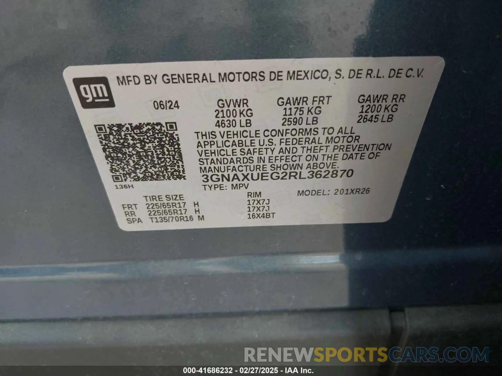 9 Фотография поврежденного автомобиля 3GNAXUEG2RL362870 CHEVROLET EQUINOX 2024