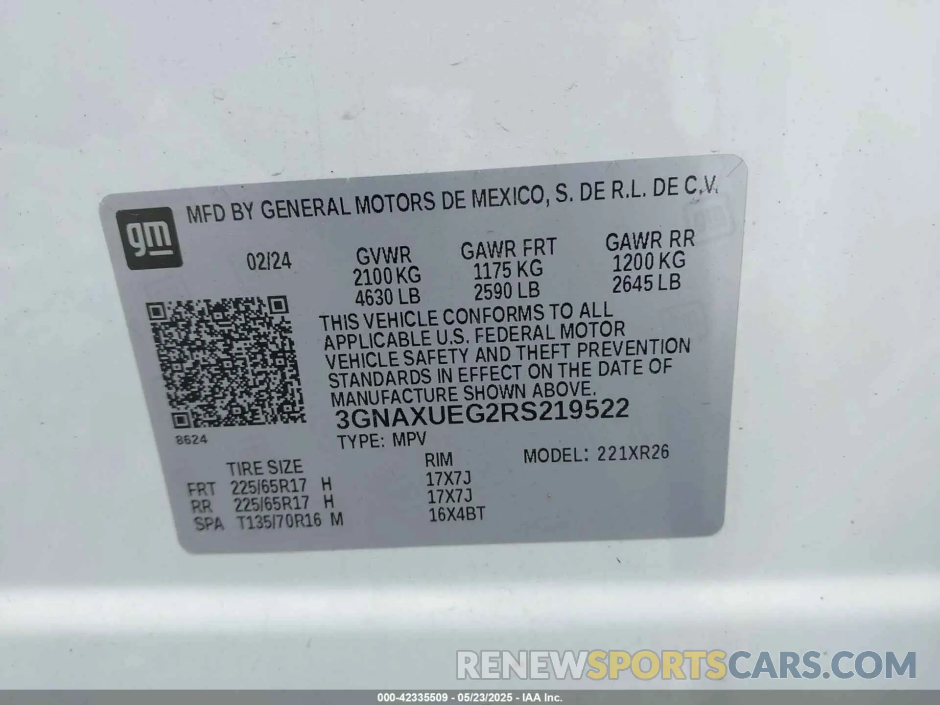 9 Фотография поврежденного автомобиля 3GNAXUEG2RS219522 CHEVROLET EQUINOX 2024