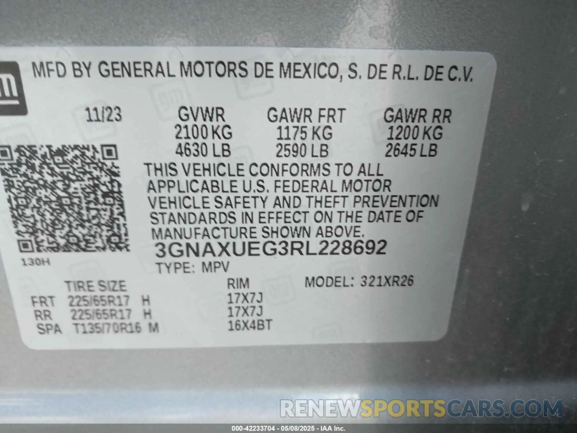 9 Фотография поврежденного автомобиля 3GNAXUEG3RL228692 CHEVROLET EQUINOX 2024