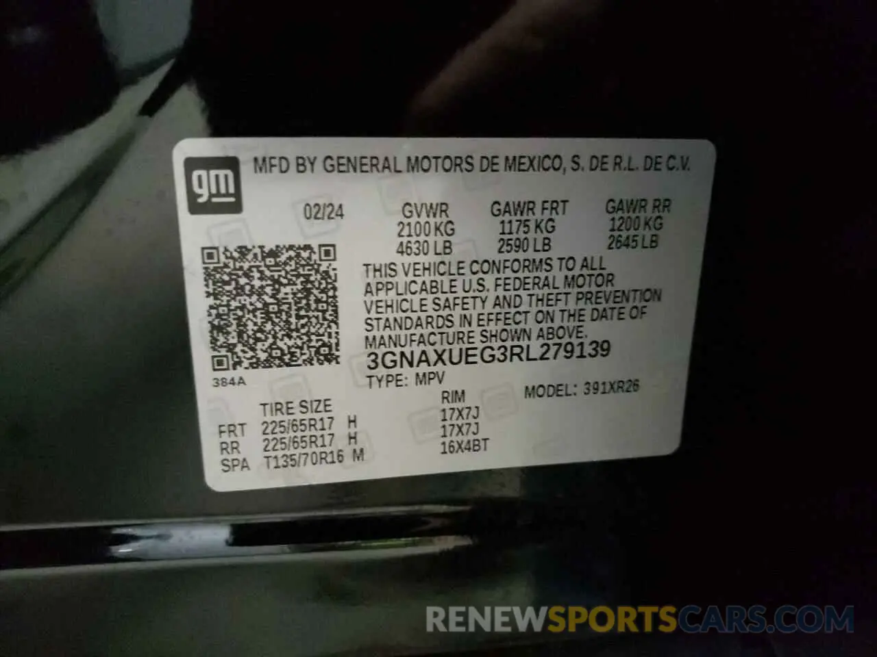 13 Photograph of a damaged car 3GNAXUEG3RL279139 CHEVROLET EQUINOX 2024