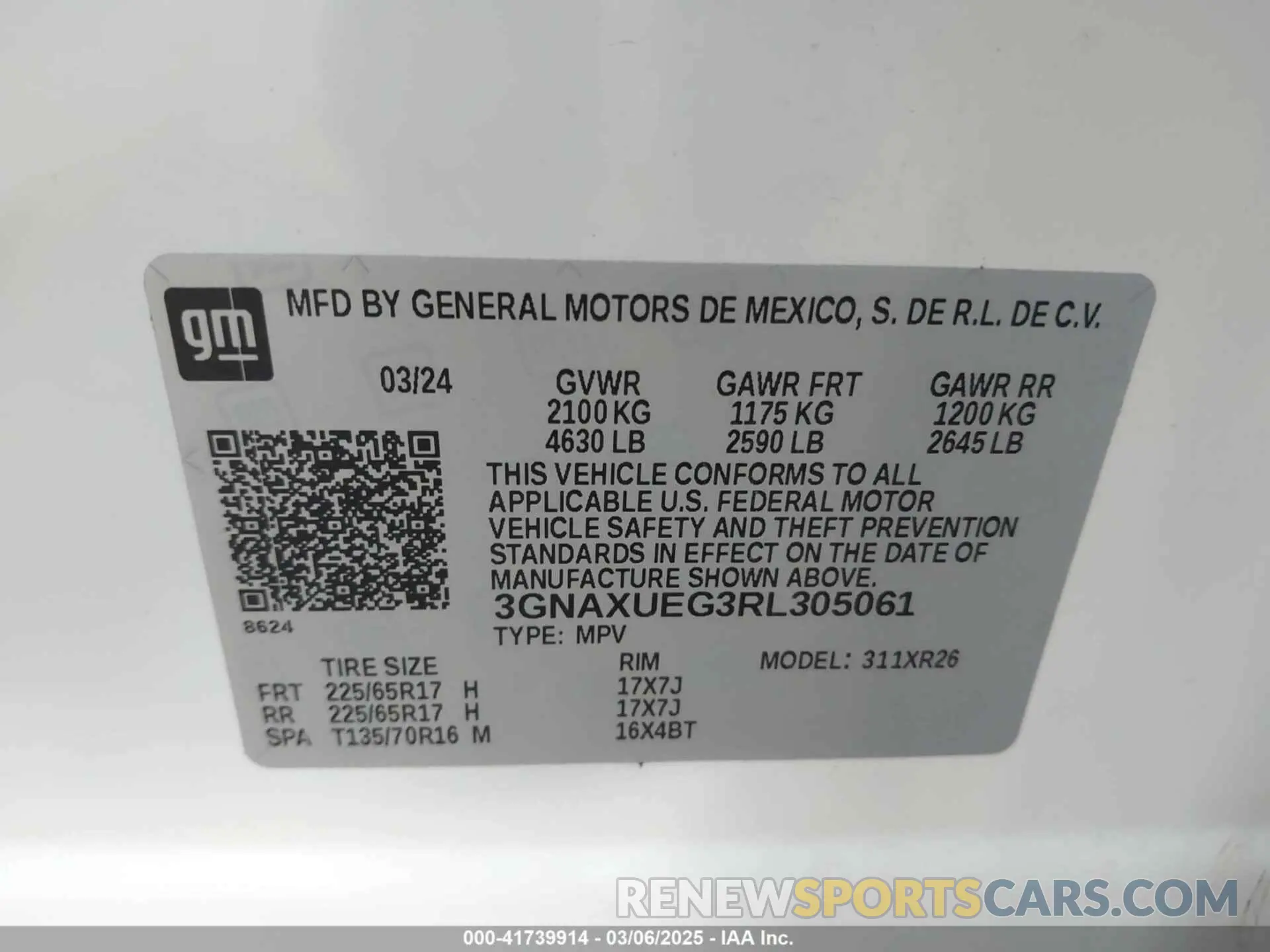 9 Photograph of a damaged car 3GNAXUEG3RL305061 CHEVROLET EQUINOX 2024