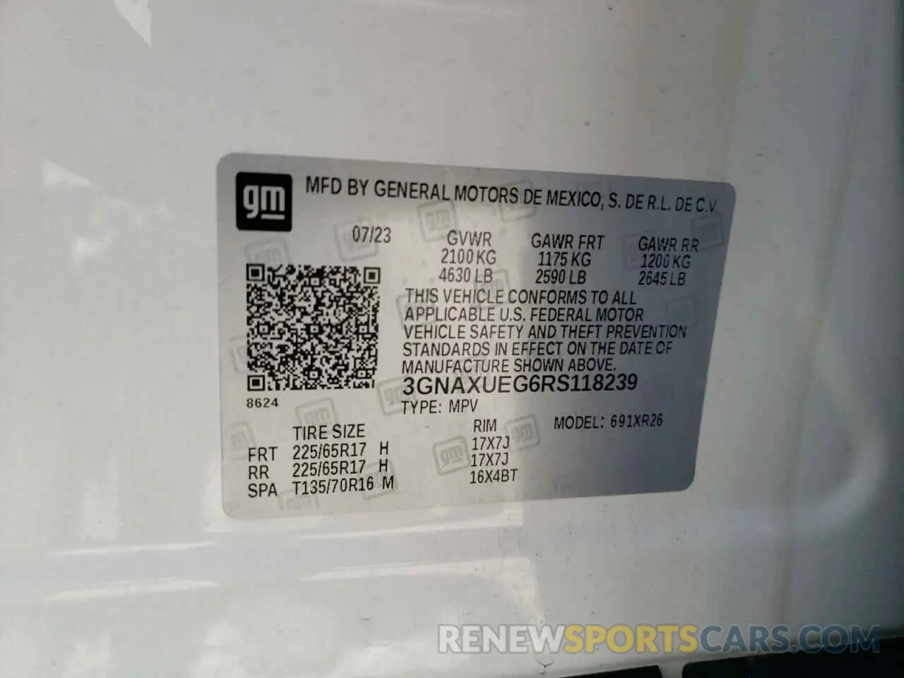 13 Photograph of a damaged car 3GNAXUEG6RS118239 CHEVROLET EQUINOX 2024