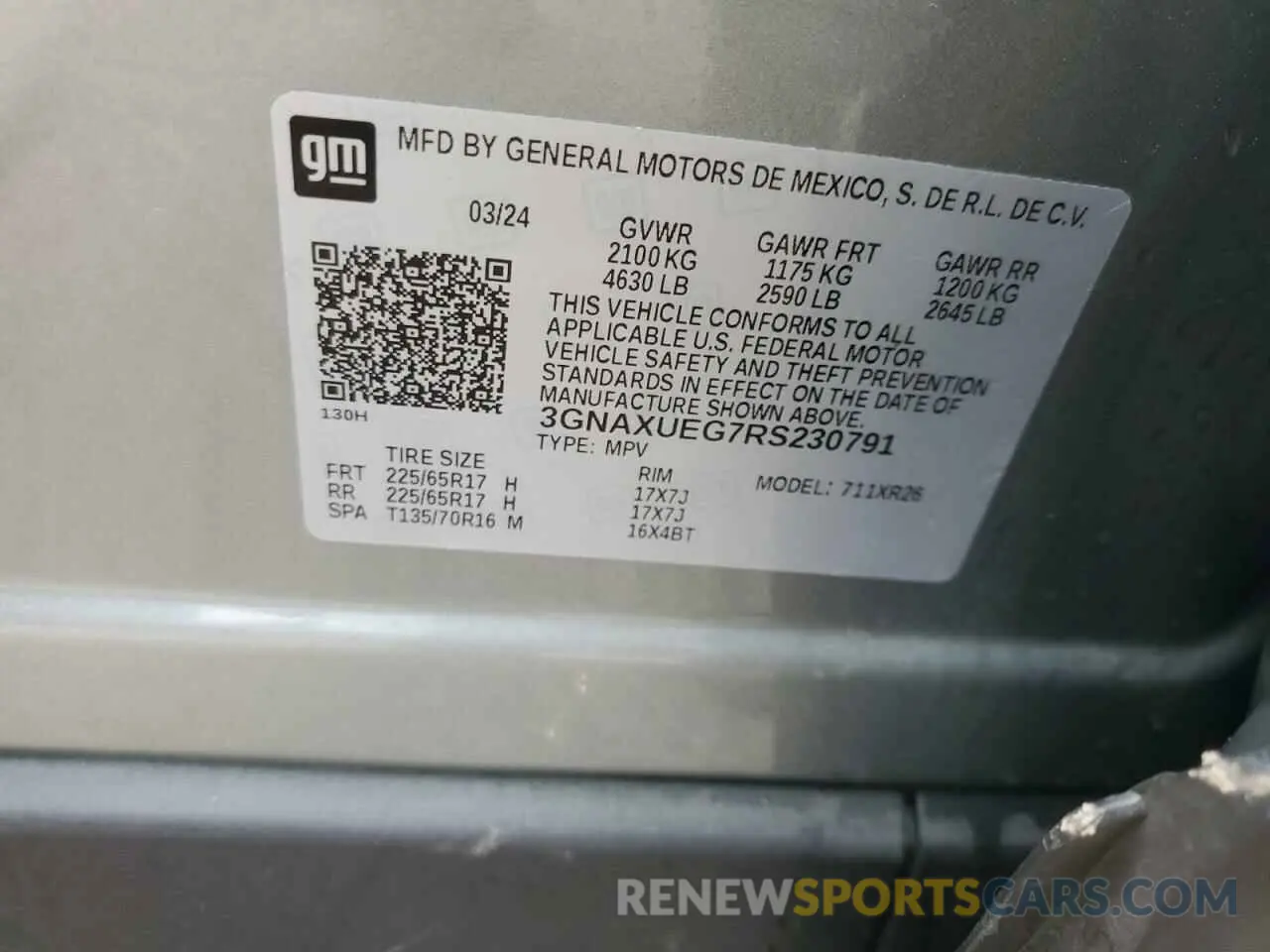 13 Photograph of a damaged car 3GNAXUEG7RS230791 CHEVROLET EQUINOX 2024