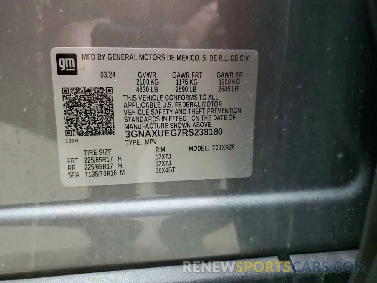 13 Photograph of a damaged car 3GNAXUEG7RS238180 CHEVROLET EQUINOX 2024