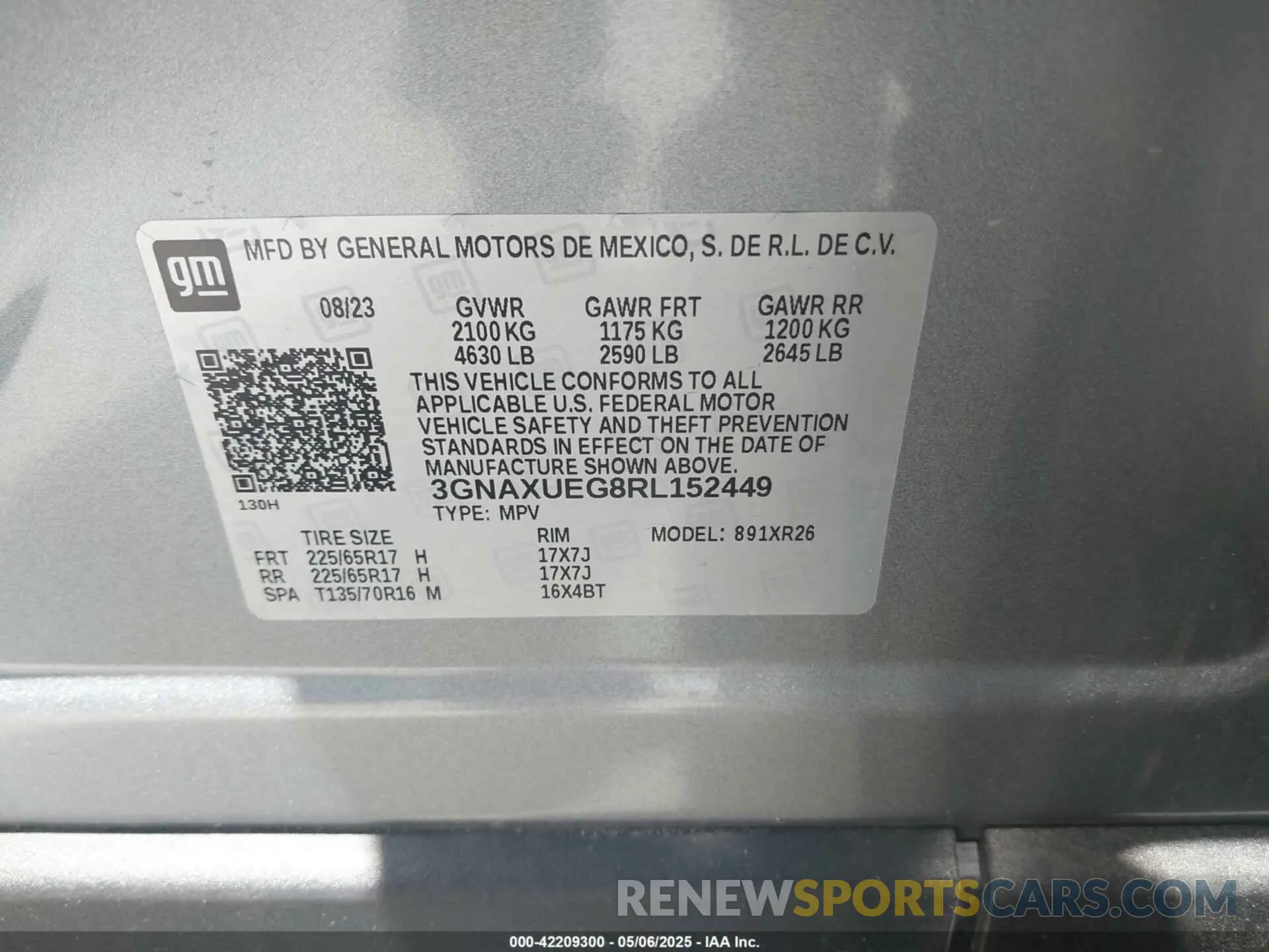 9 Photograph of a damaged car 3GNAXUEG8RL152449 CHEVROLET EQUINOX 2024