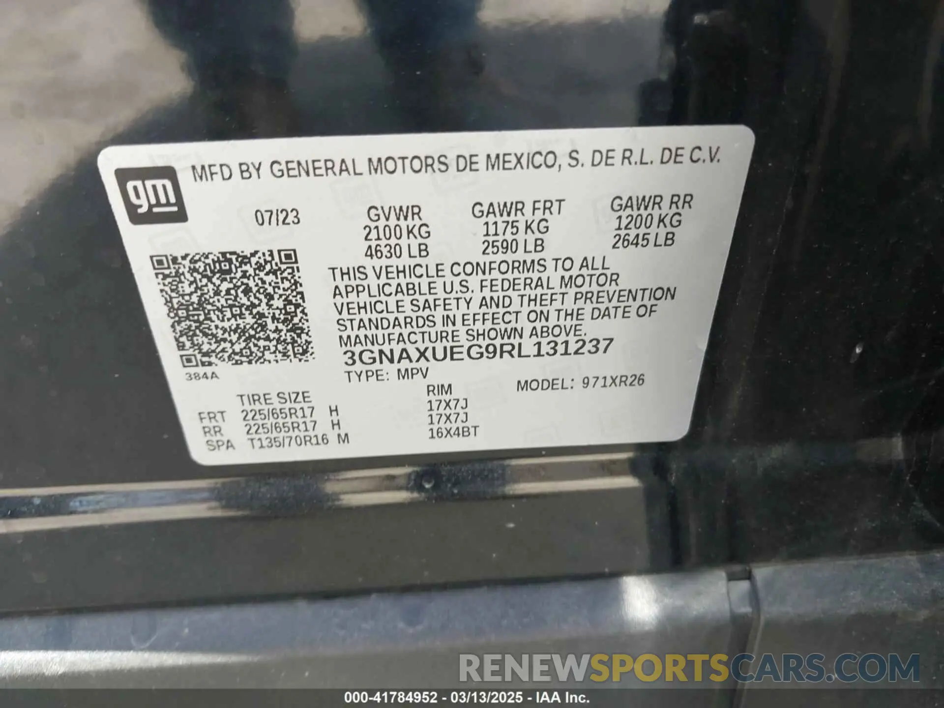 9 Photograph of a damaged car 3GNAXUEG9RL131237 CHEVROLET EQUINOX 2024