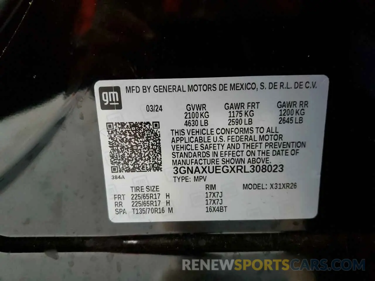13 Photograph of a damaged car 3GNAXUEGXRL308023 CHEVROLET EQUINOX 2024