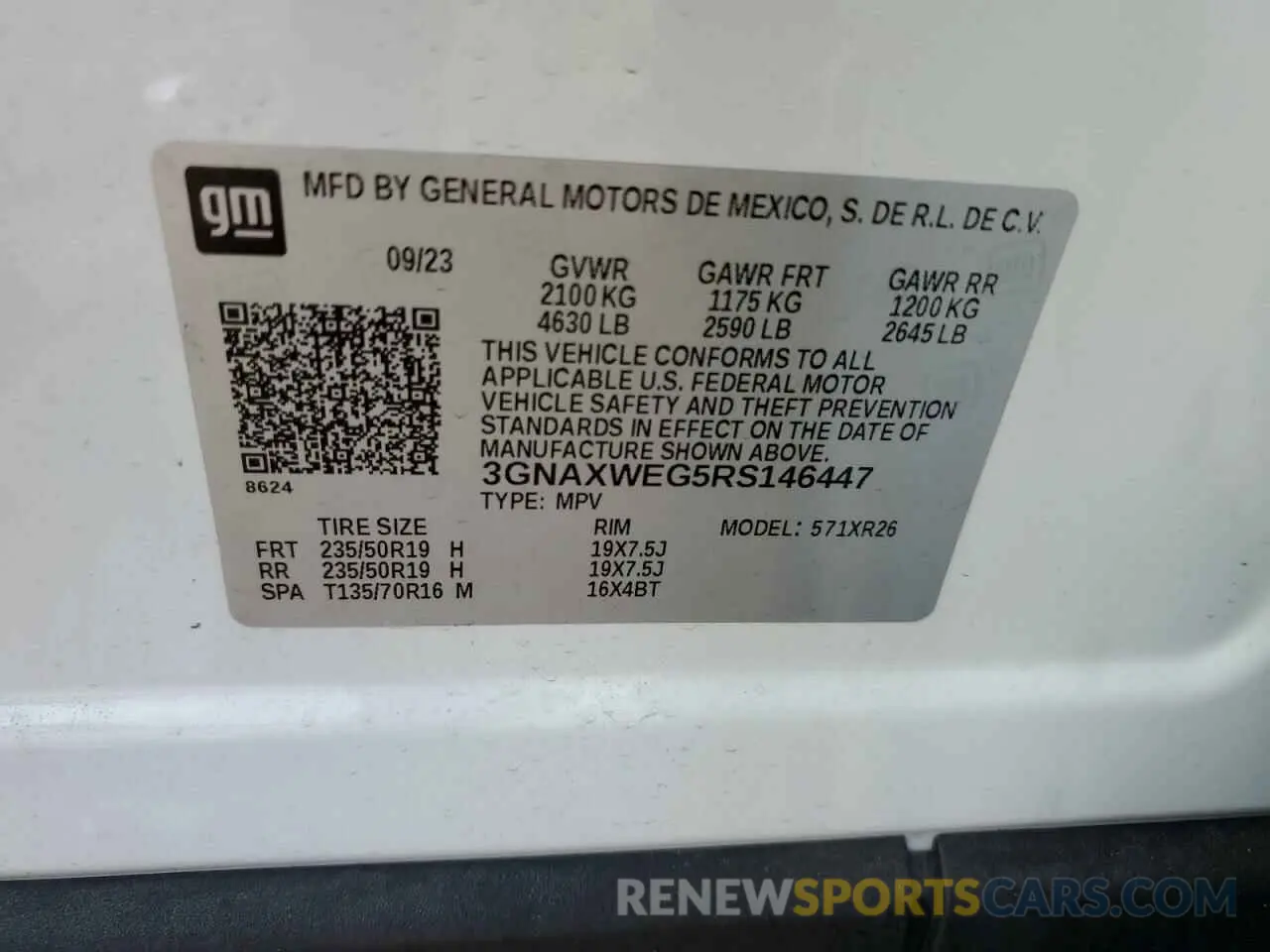 15 Photograph of a damaged car 3GNAXWEG5RS146447 CHEVROLET EQUINOX 2024