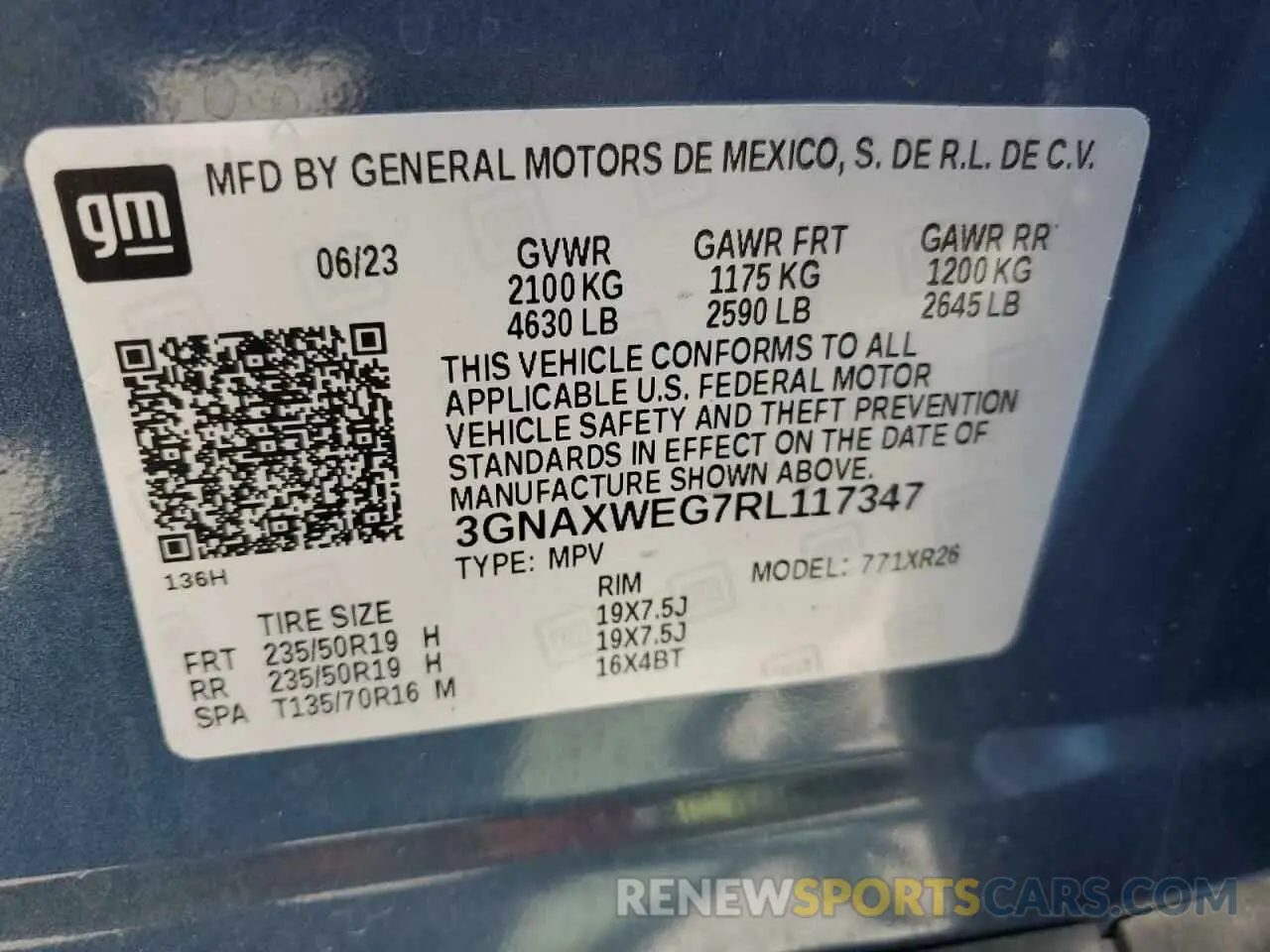 15 Фотография поврежденного автомобиля 3GNAXWEG7RL117347 CHEVROLET EQUINOX 2024