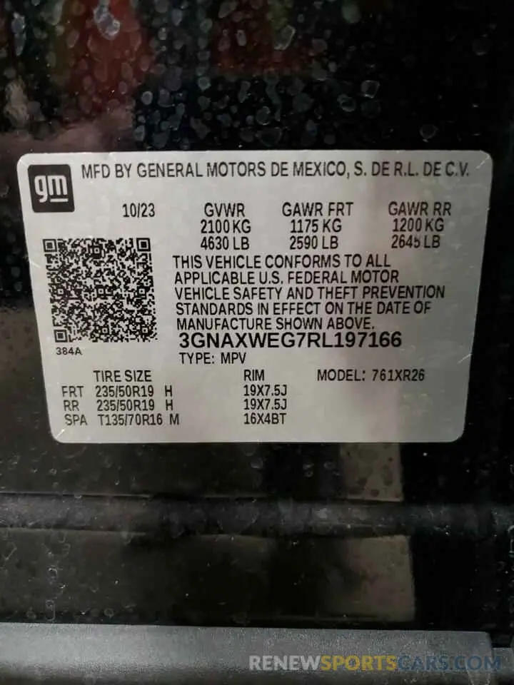 14 Фотография поврежденного автомобиля 3GNAXWEG7RL197166 CHEVROLET EQUINOX 2024