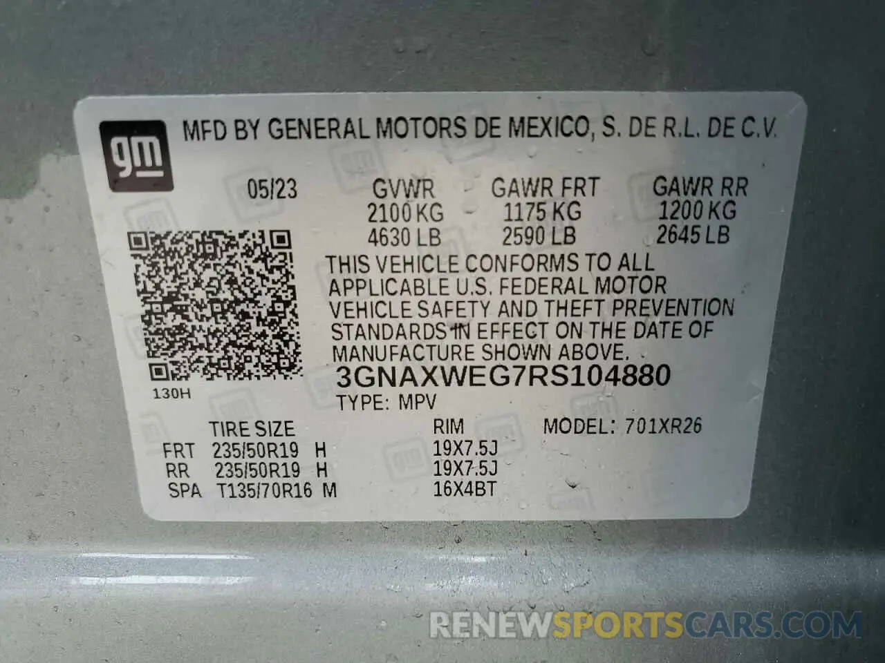14 Фотография поврежденного автомобиля 3GNAXWEG7RS104880 CHEVROLET EQUINOX 2024