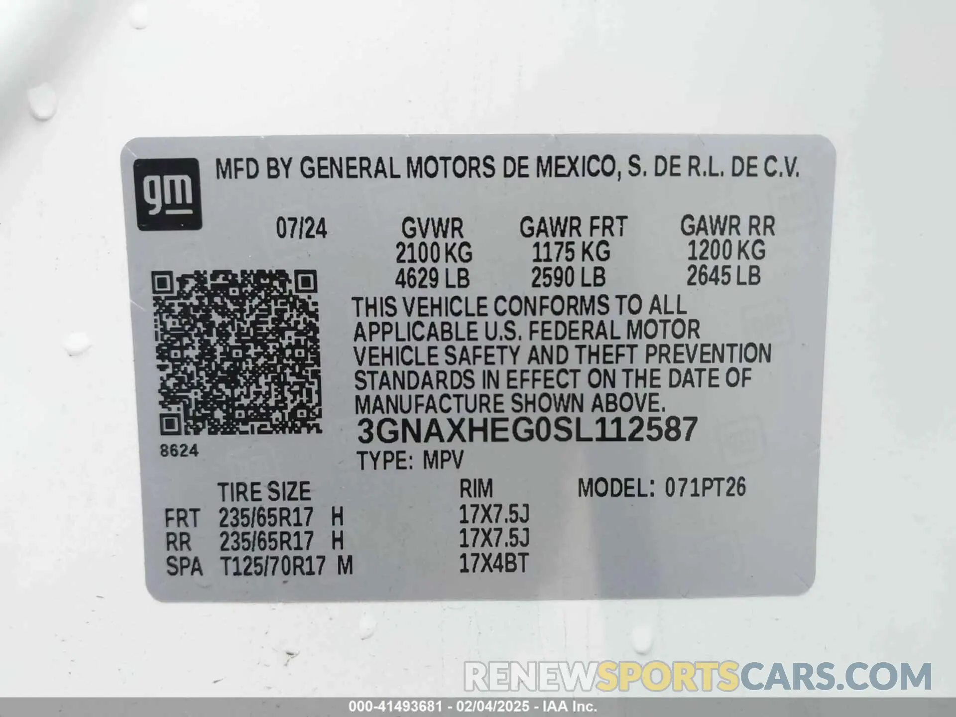 9 Photograph of a damaged car 3GNAXHEG0SL112587 CHEVROLET EQUINOX 2025