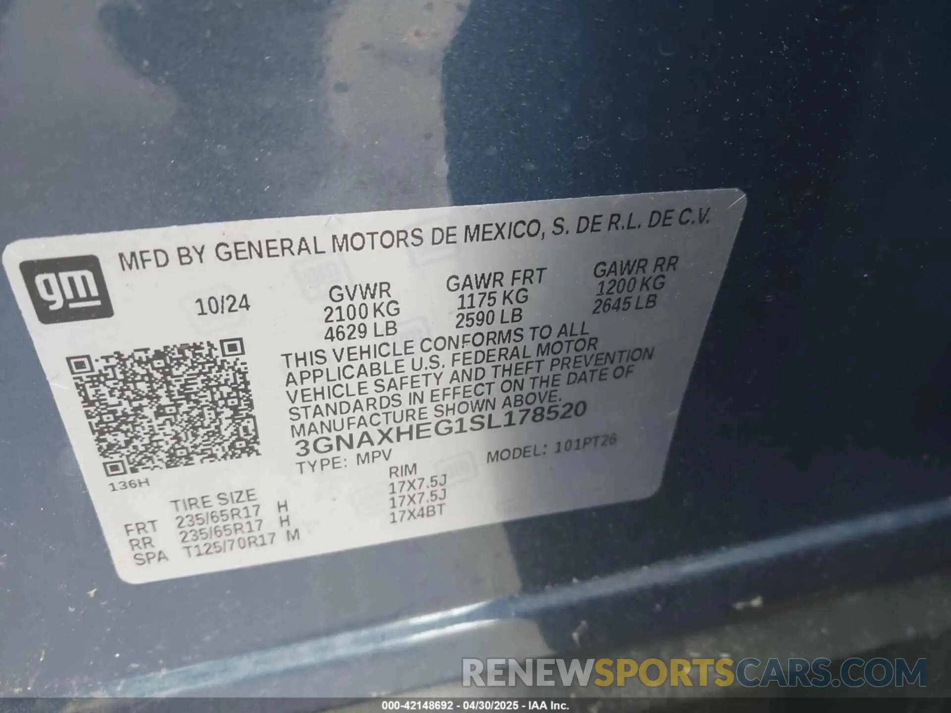 9 Photograph of a damaged car 3GNAXHEG1SL178520 CHEVROLET EQUINOX 2025