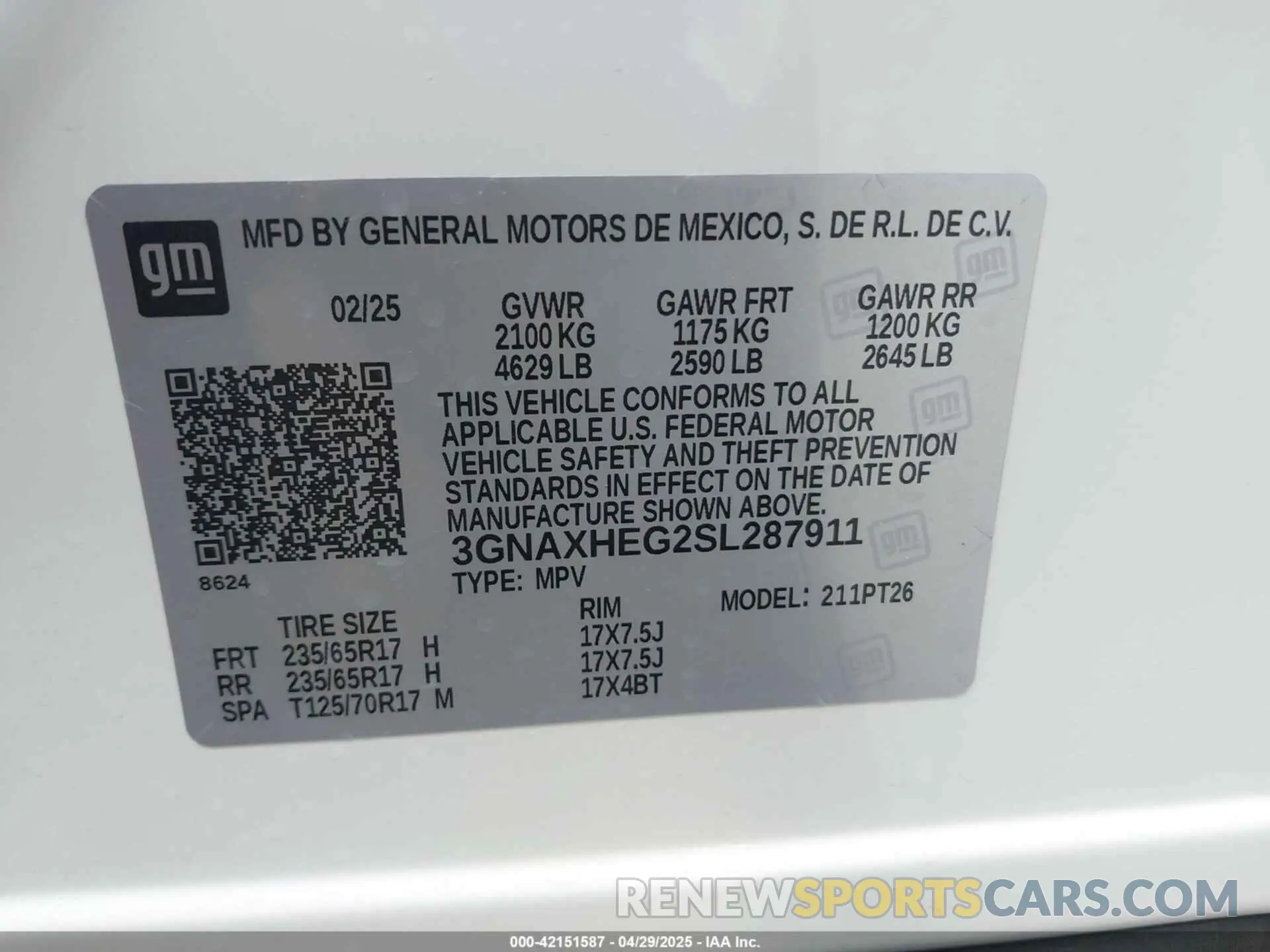 9 Photograph of a damaged car 3GNAXHEG2SL287911 CHEVROLET EQUINOX 2025