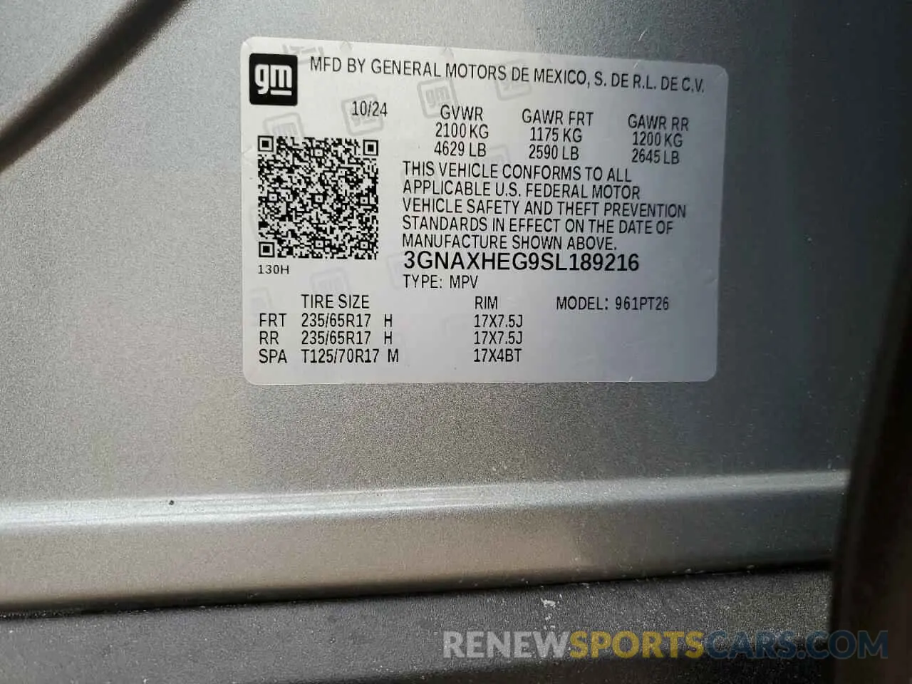 12 Фотография поврежденного автомобиля 3GNAXHEG9SL189216 CHEVROLET EQUINOX 2025