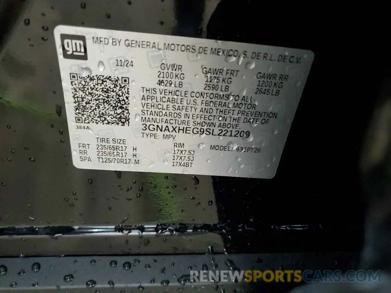 13 Photograph of a damaged car 3GNAXHEG9SL221209 CHEVROLET EQUINOX 2025