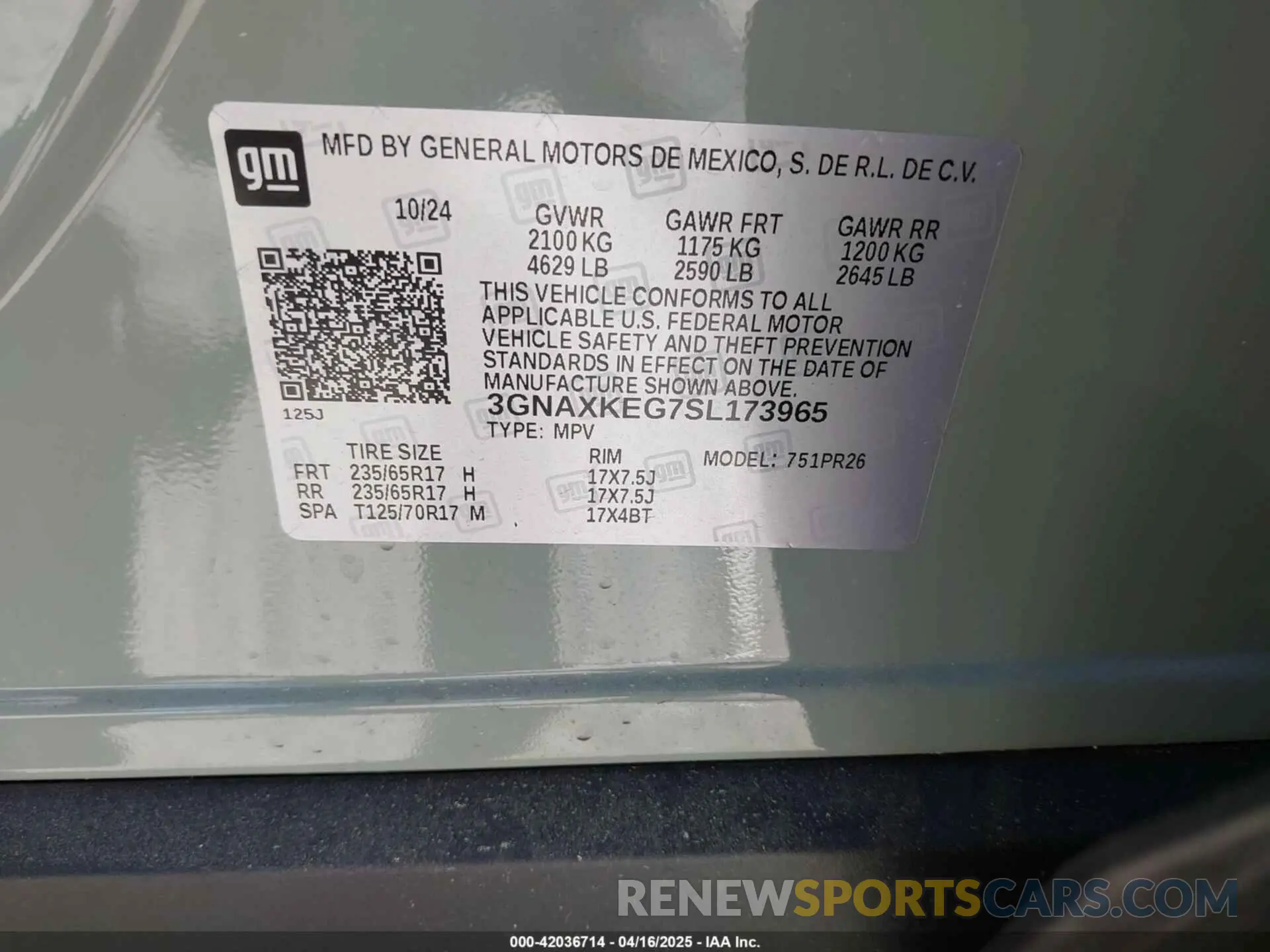 9 Фотография поврежденного автомобиля 3GNAXKEG7SL173965 CHEVROLET EQUINOX 2025