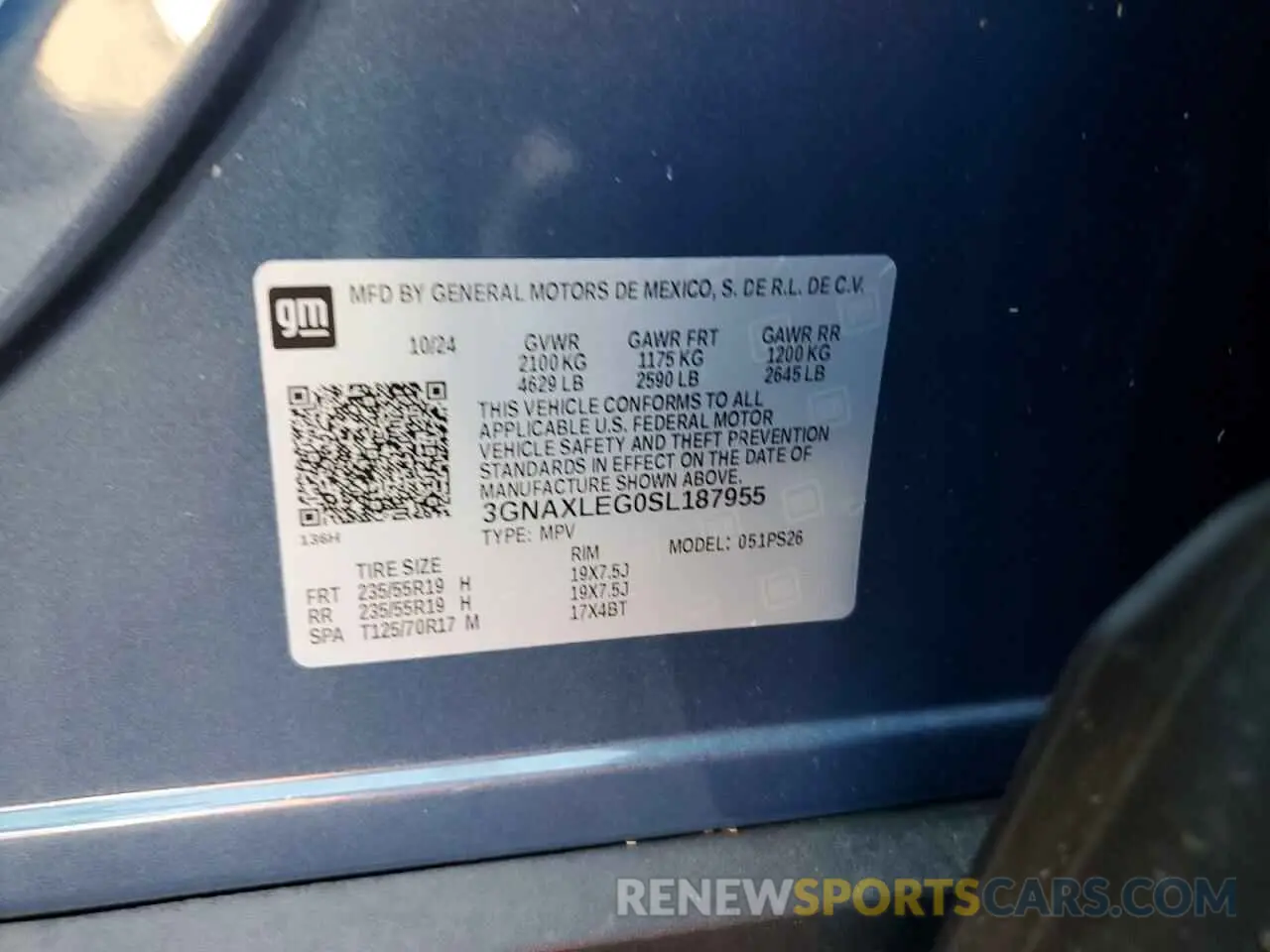 13 Photograph of a damaged car 3GNAXLEG0SL187955 CHEVROLET EQUINOX 2025