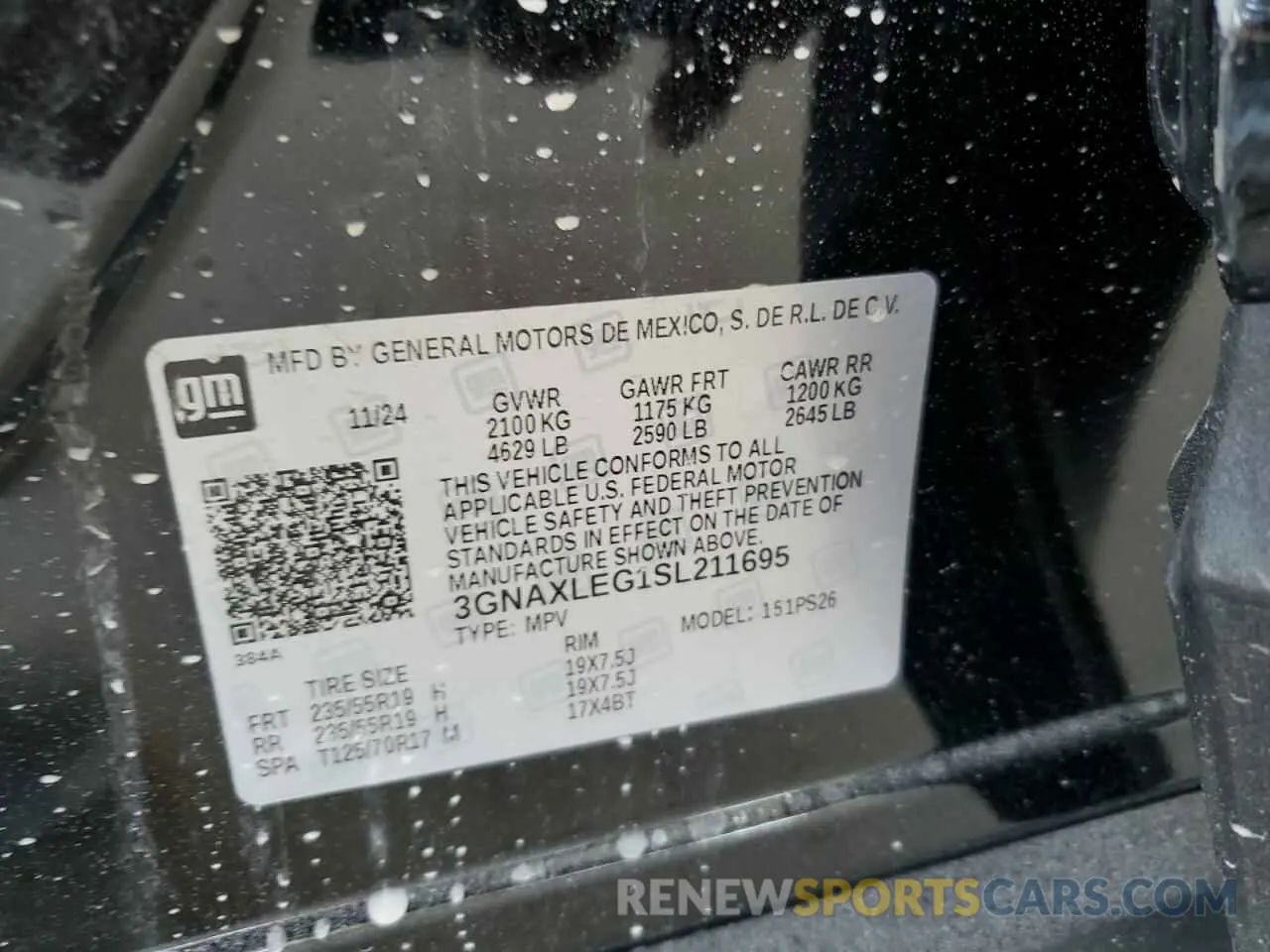 14 Photograph of a damaged car 3GNAXLEG1SL211695 CHEVROLET EQUINOX 2025
