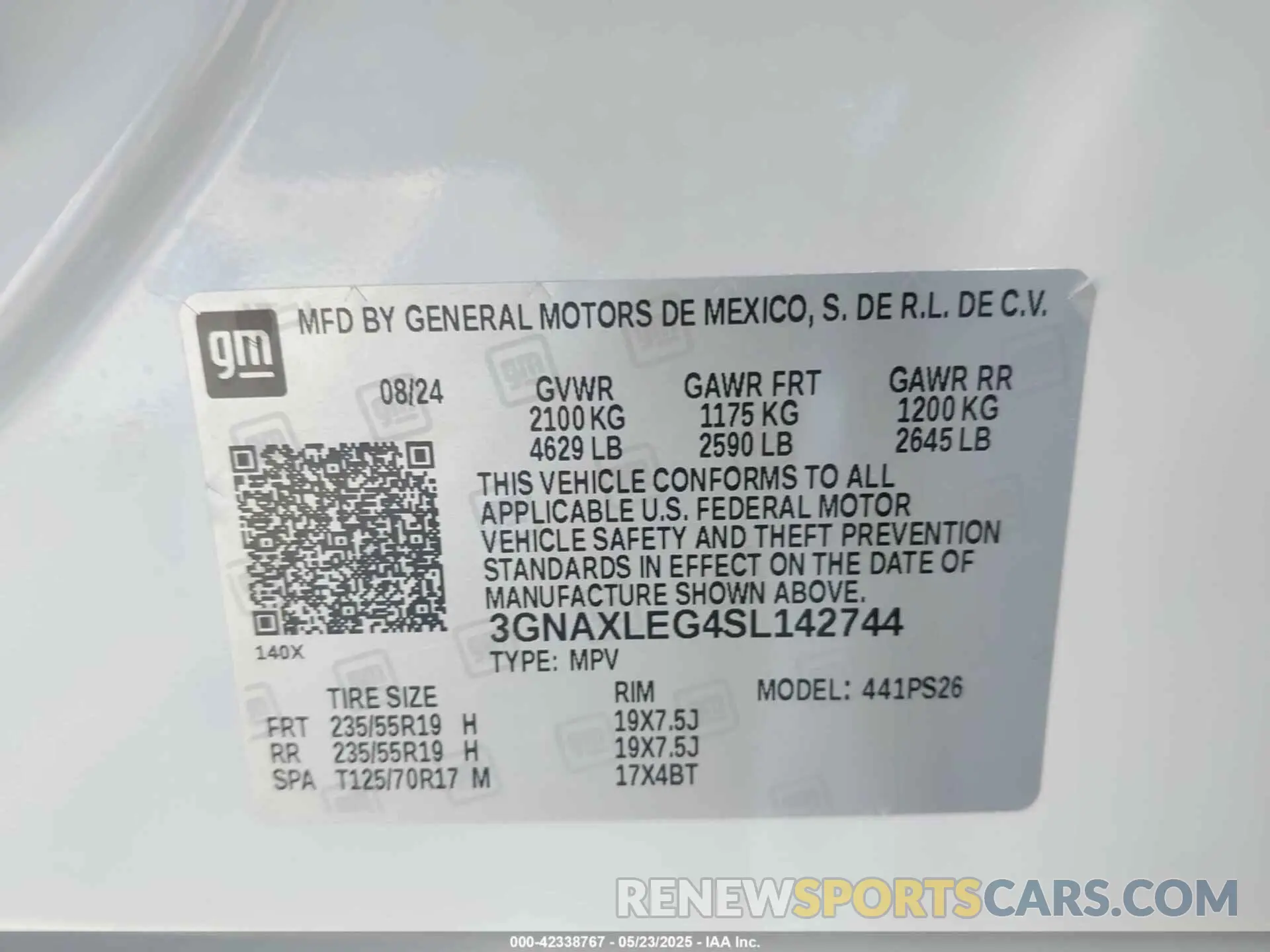 9 Фотография поврежденного автомобиля 3GNAXLEG4SL142744 CHEVROLET EQUINOX 2025