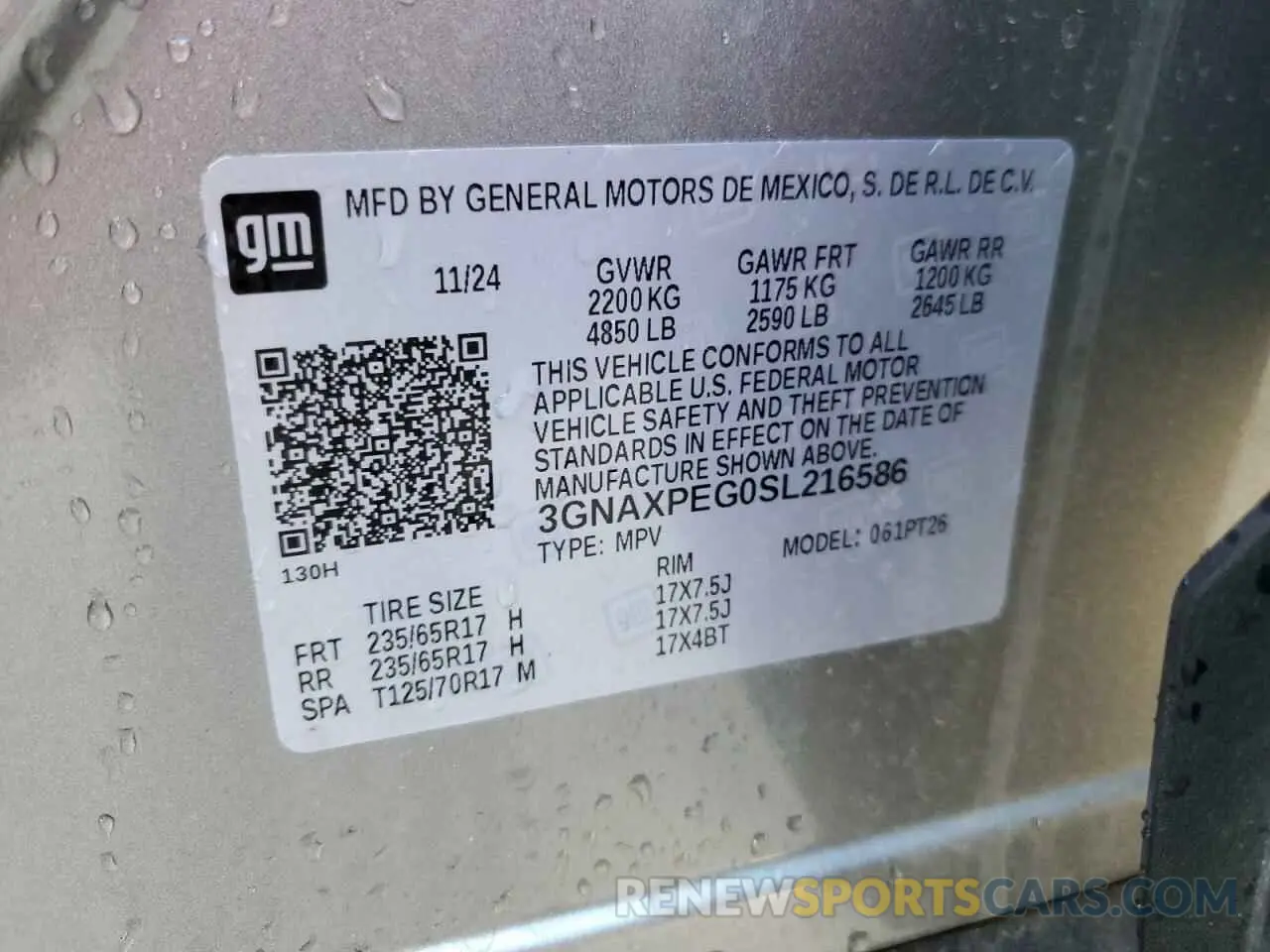 13 Photograph of a damaged car 3GNAXPEG0SL216586 CHEVROLET EQUINOX 2025