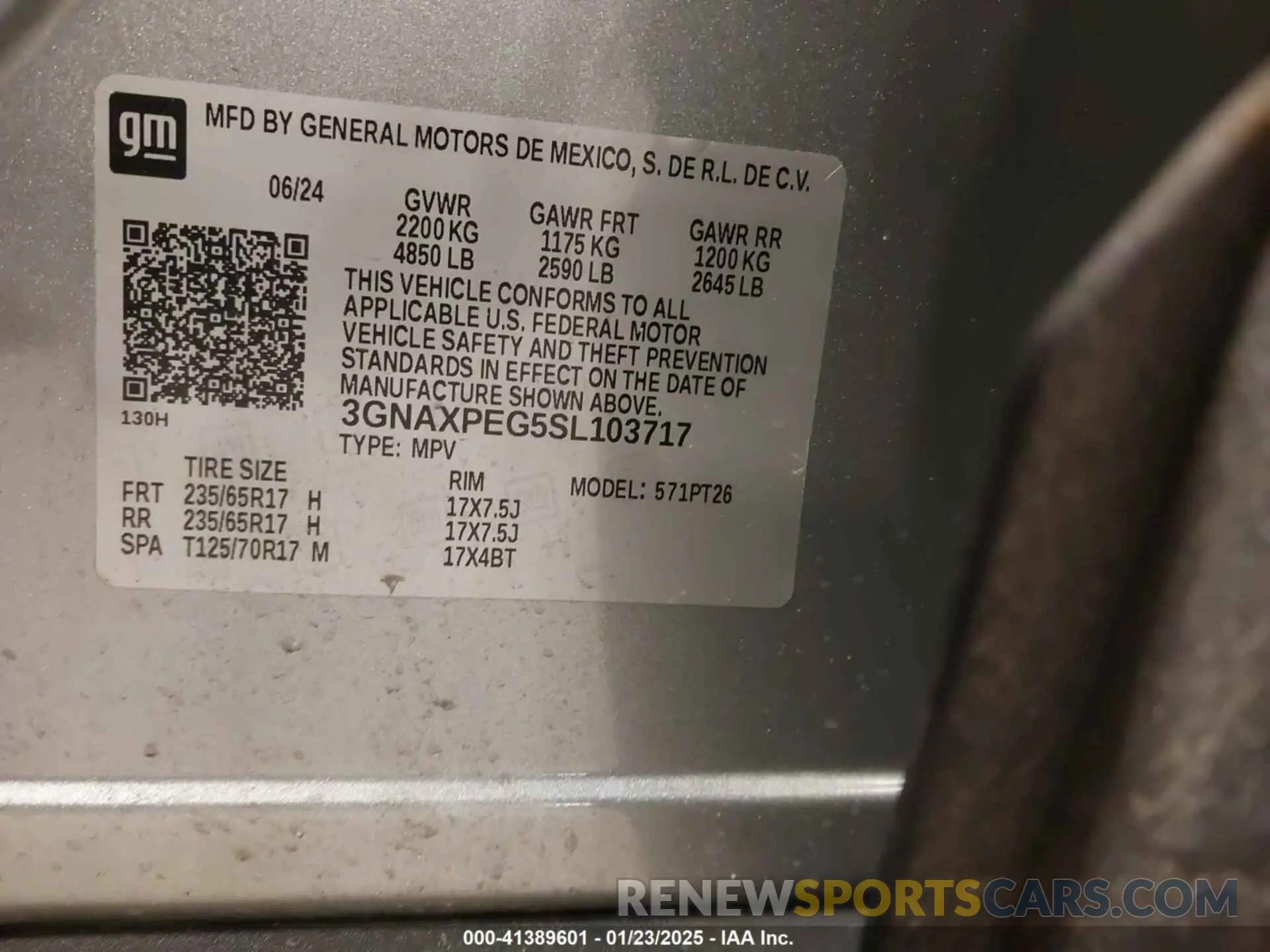 9 Photograph of a damaged car 3GNAXPEG5SL103717 CHEVROLET EQUINOX 2025