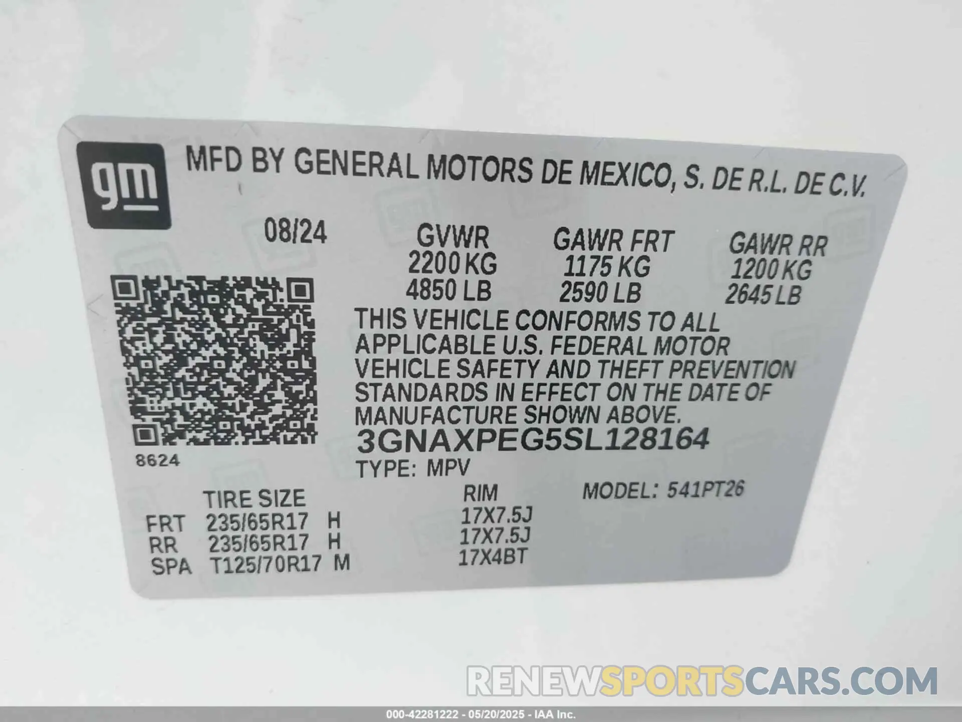 9 Фотография поврежденного автомобиля 3GNAXPEG5SL128164 CHEVROLET EQUINOX 2025