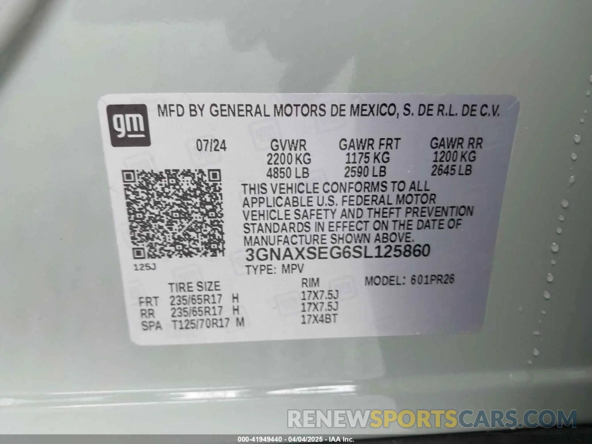 9 Фотография поврежденного автомобиля 3GNAXSEG6SL125860 CHEVROLET EQUINOX 2025