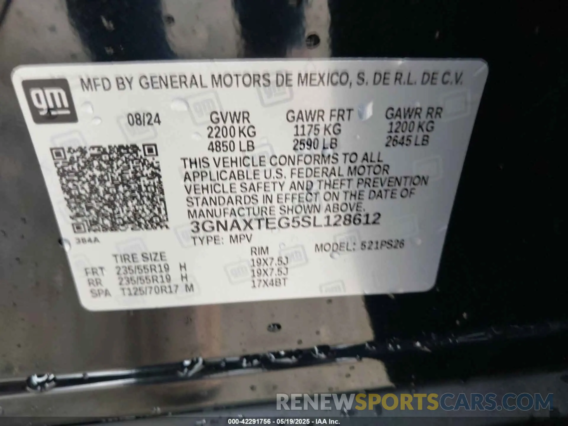9 Photograph of a damaged car 3GNAXTEG5SL128612 CHEVROLET EQUINOX 2025