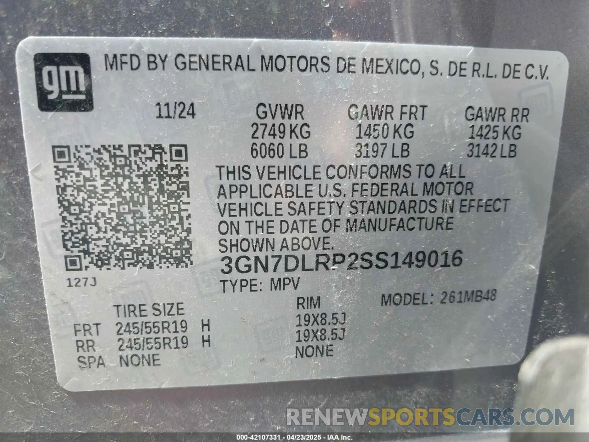 9 Photograph of a damaged car 3GN7DLRP2SS149016 CHEVROLET EQUINOX EV 2025