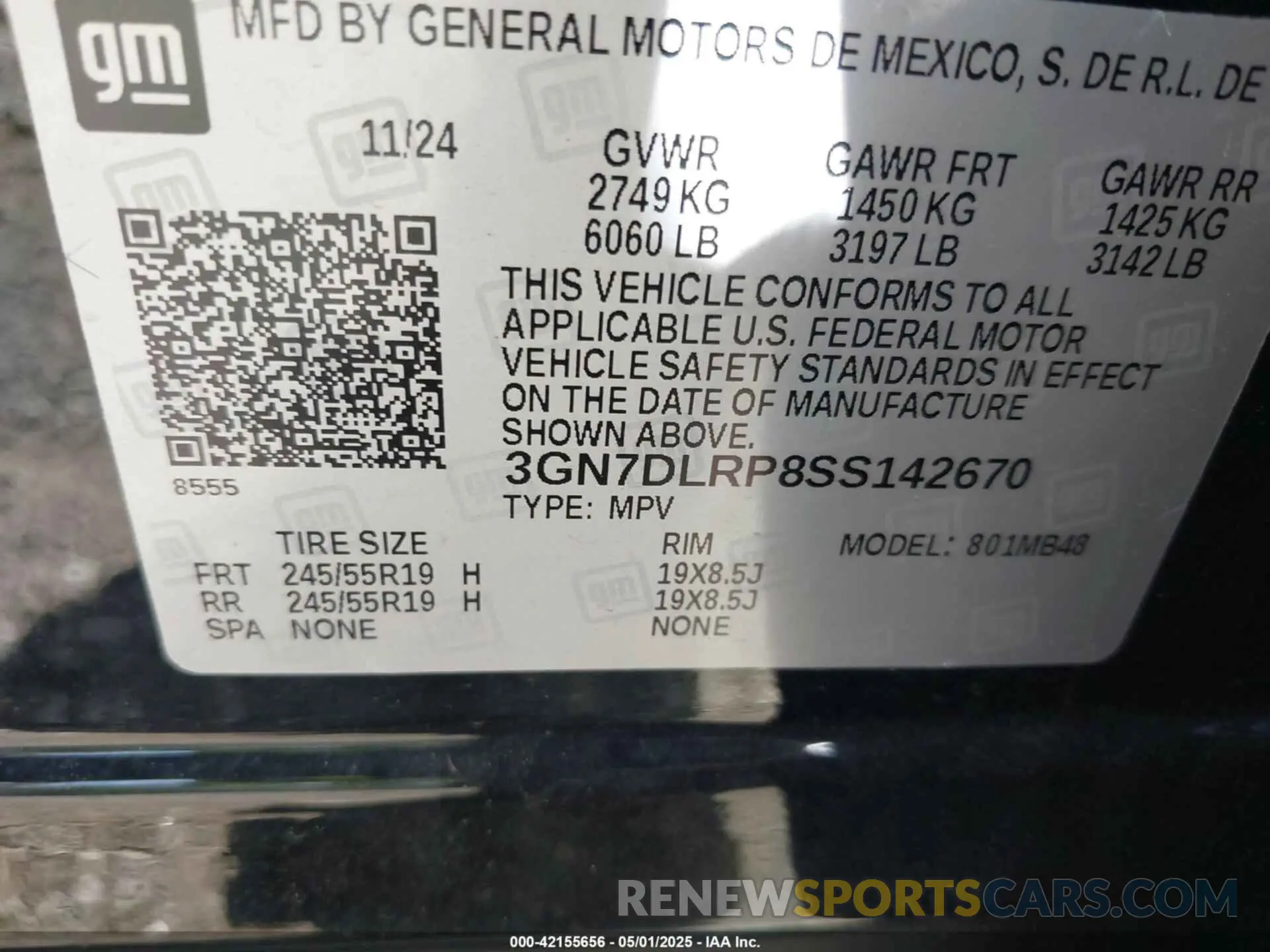 9 Фотография поврежденного автомобиля 3GN7DLRP8SS142670 CHEVROLET EQUINOX EV 2025