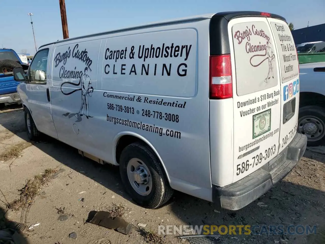 2 Photograph of a damaged car 1GCWGAFG8K1306649 CHEVROLET EXPRESS 2019