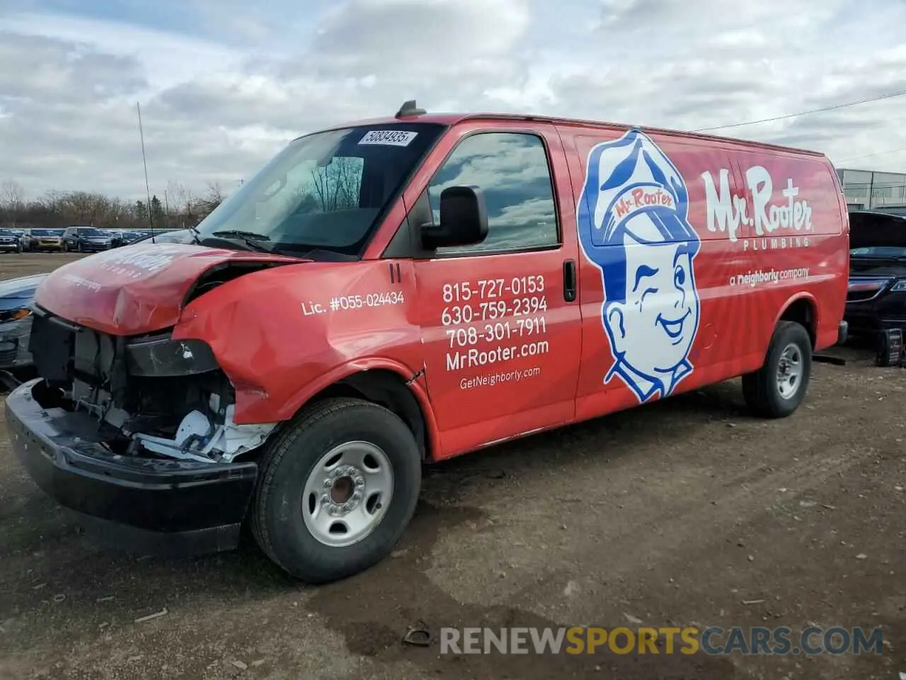 1 Photograph of a damaged car 1GCZGHFG7K1308611 CHEVROLET EXPRESS 2019