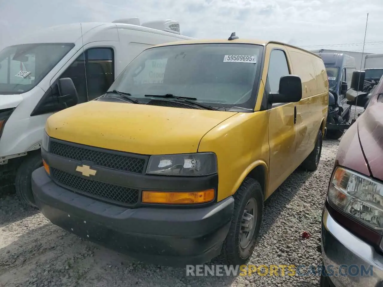 1 Photograph of a damaged car 1GCWGAFP2M1175043 CHEVROLET EXPRESS 2021