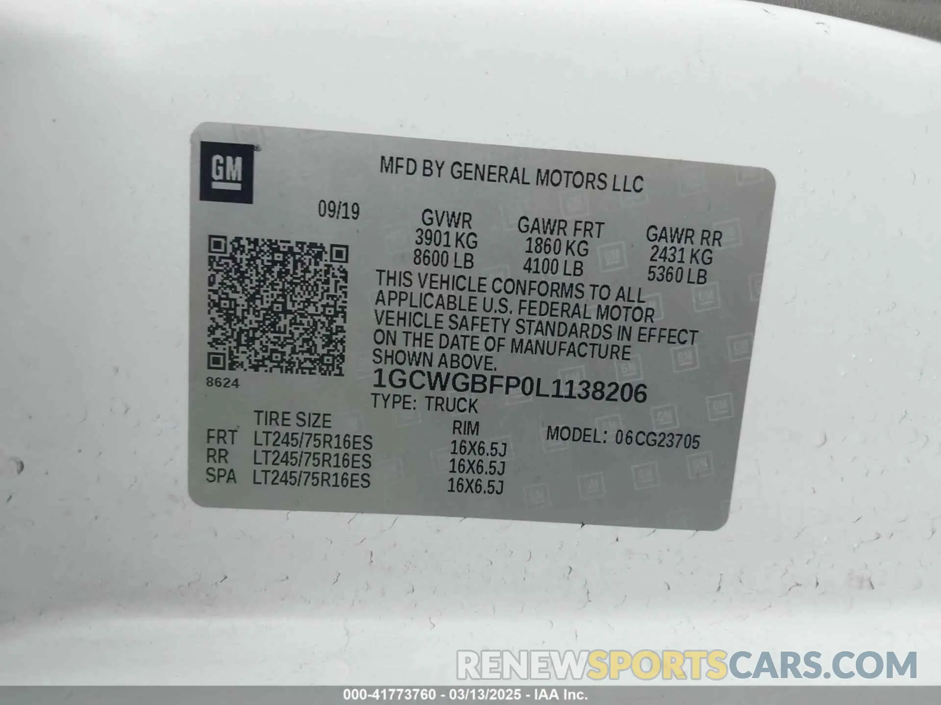 9 Фотография поврежденного автомобиля 1GCWGBFP0L1138206 CHEVROLET EXPRESS CARGO 2020