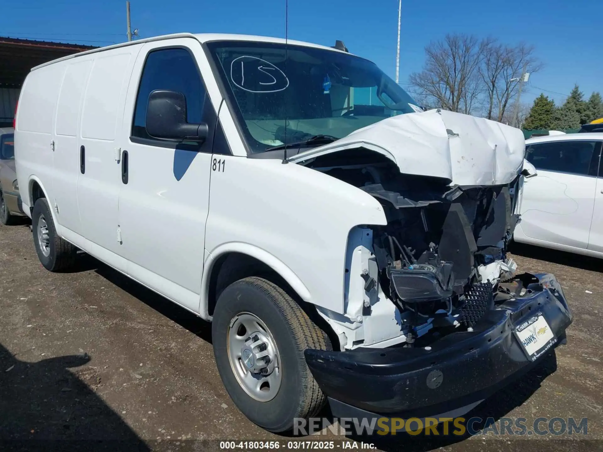1 Photograph of a damaged car 1GCWGAFPXM1288514 CHEVROLET EXPRESS CARGO 2021