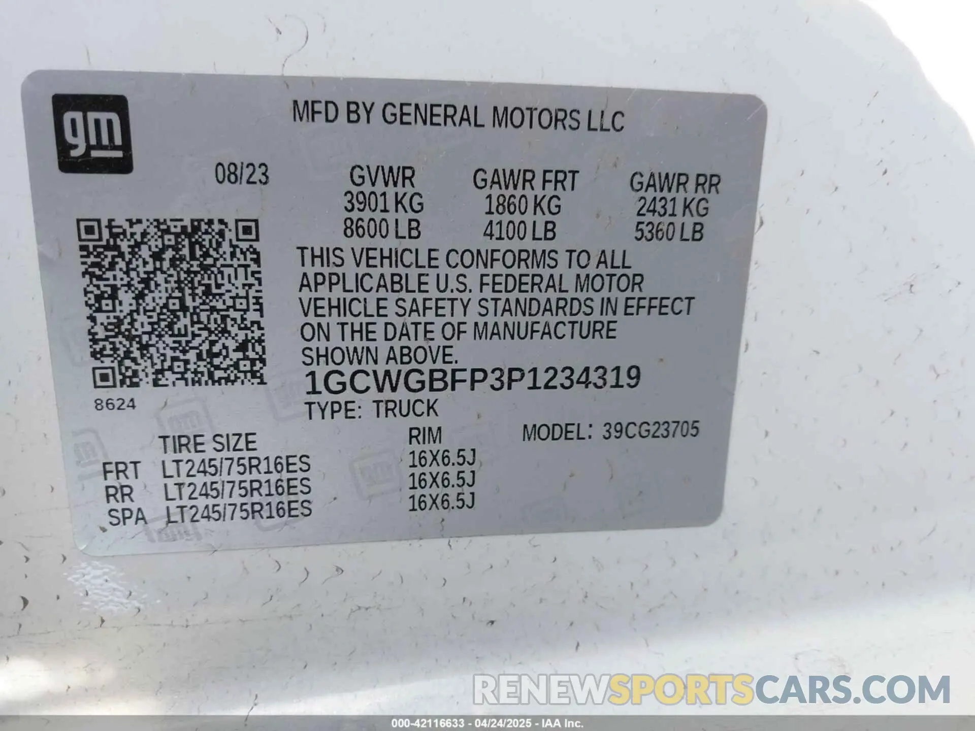 9 Photograph of a damaged car 1GCWGBFP3P1234319 CHEVROLET EXPRESS CARGO 2023
