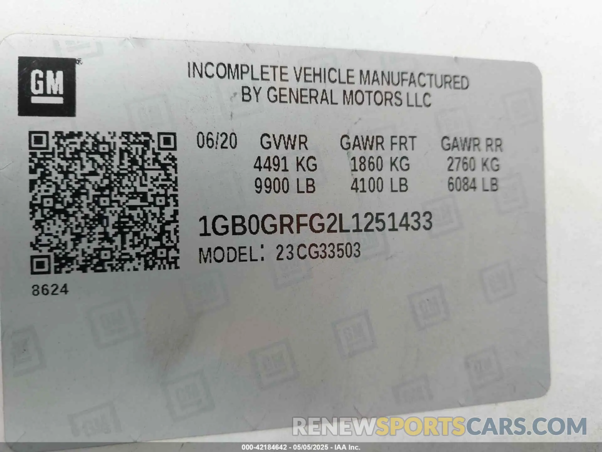 9 Photograph of a damaged car 1GB0GRFG2L1251433 CHEVROLET EXPRESS CUTAWAY 2020