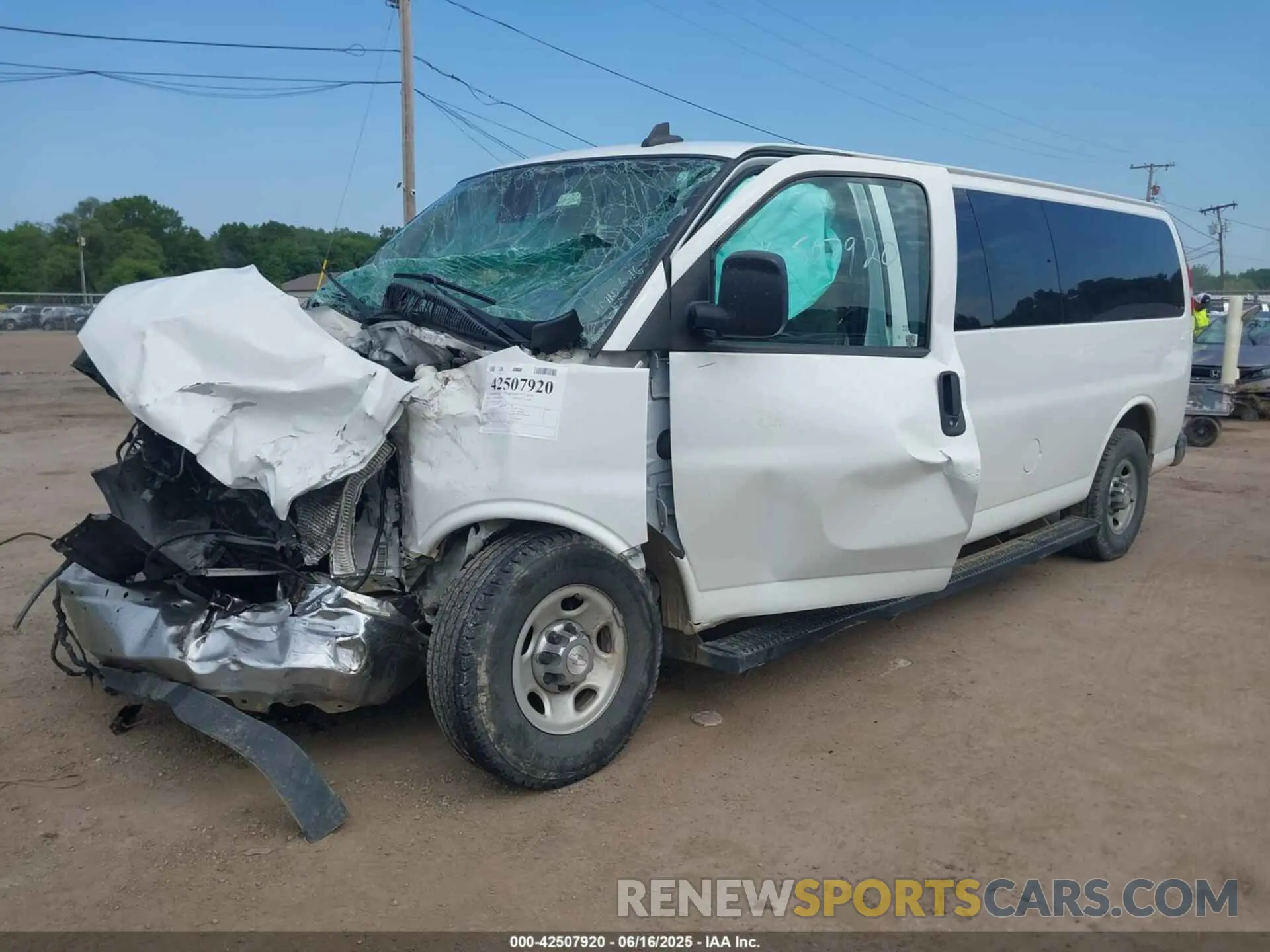 2 Photograph of a damaged car 1GAZGPFGXL1162855 CHEVROLET EXPRESS PASSENGER 2020