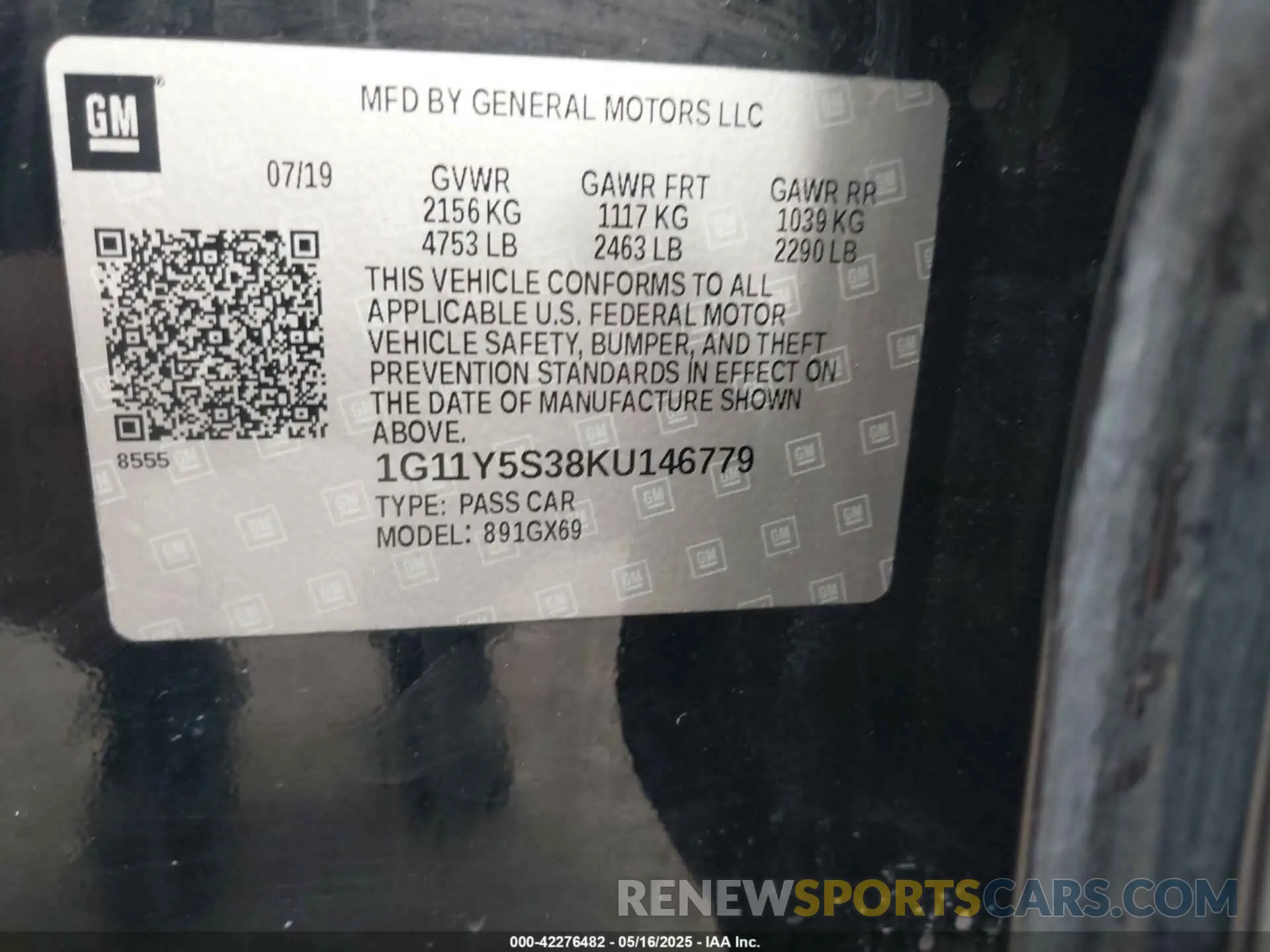 9 Photograph of a damaged car 1G11Y5S38KU146779 CHEVROLET IMPALA 2019