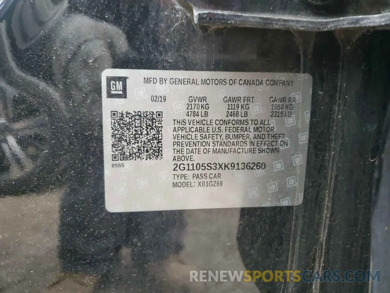 15 Фотография поврежденного автомобиля 2G1105S3XK9136260 CHEVROLET IMPALA 2019