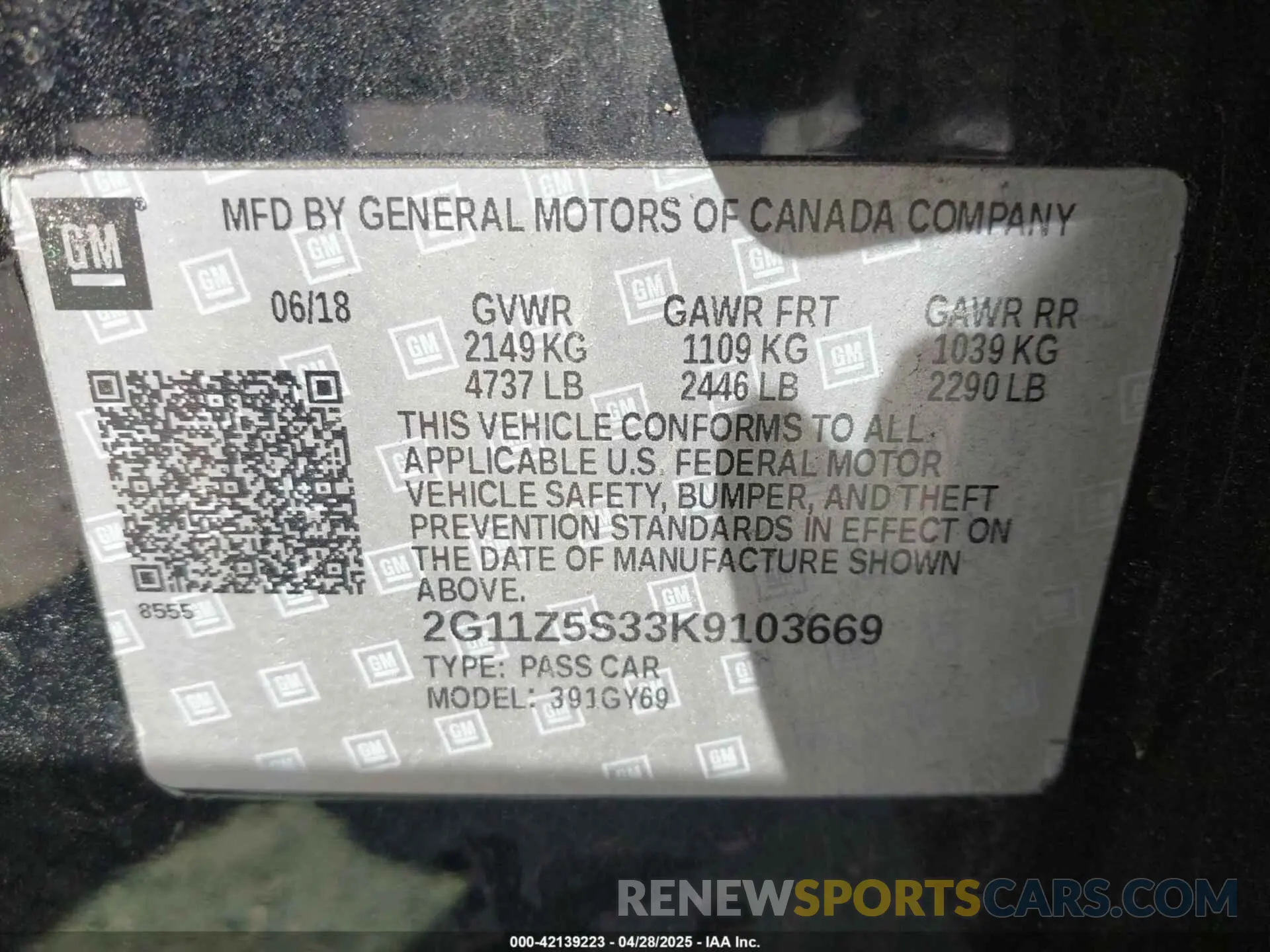 9 Фотография поврежденного автомобиля 2G11Z5S33K9103669 CHEVROLET IMPALA 2019