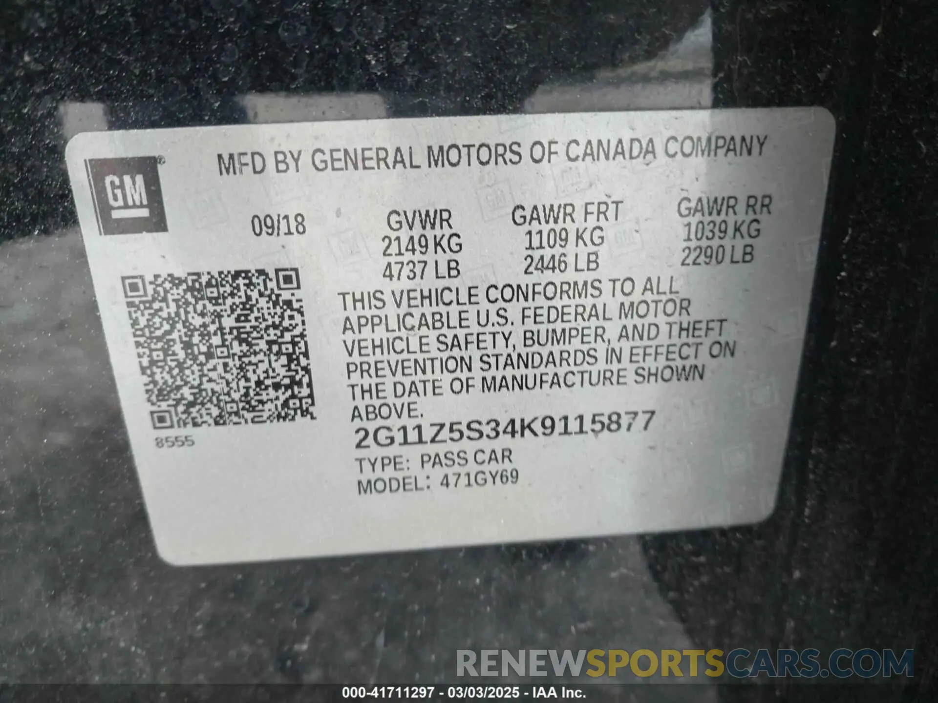 9 Фотография поврежденного автомобиля 2G11Z5S34K9115877 CHEVROLET IMPALA 2019
