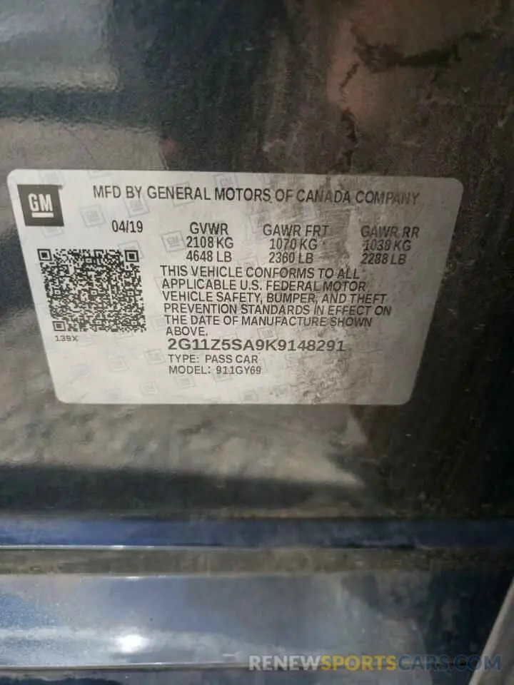 12 Фотография поврежденного автомобиля 2G11Z5SA9K9148291 CHEVROLET IMPALA 2019