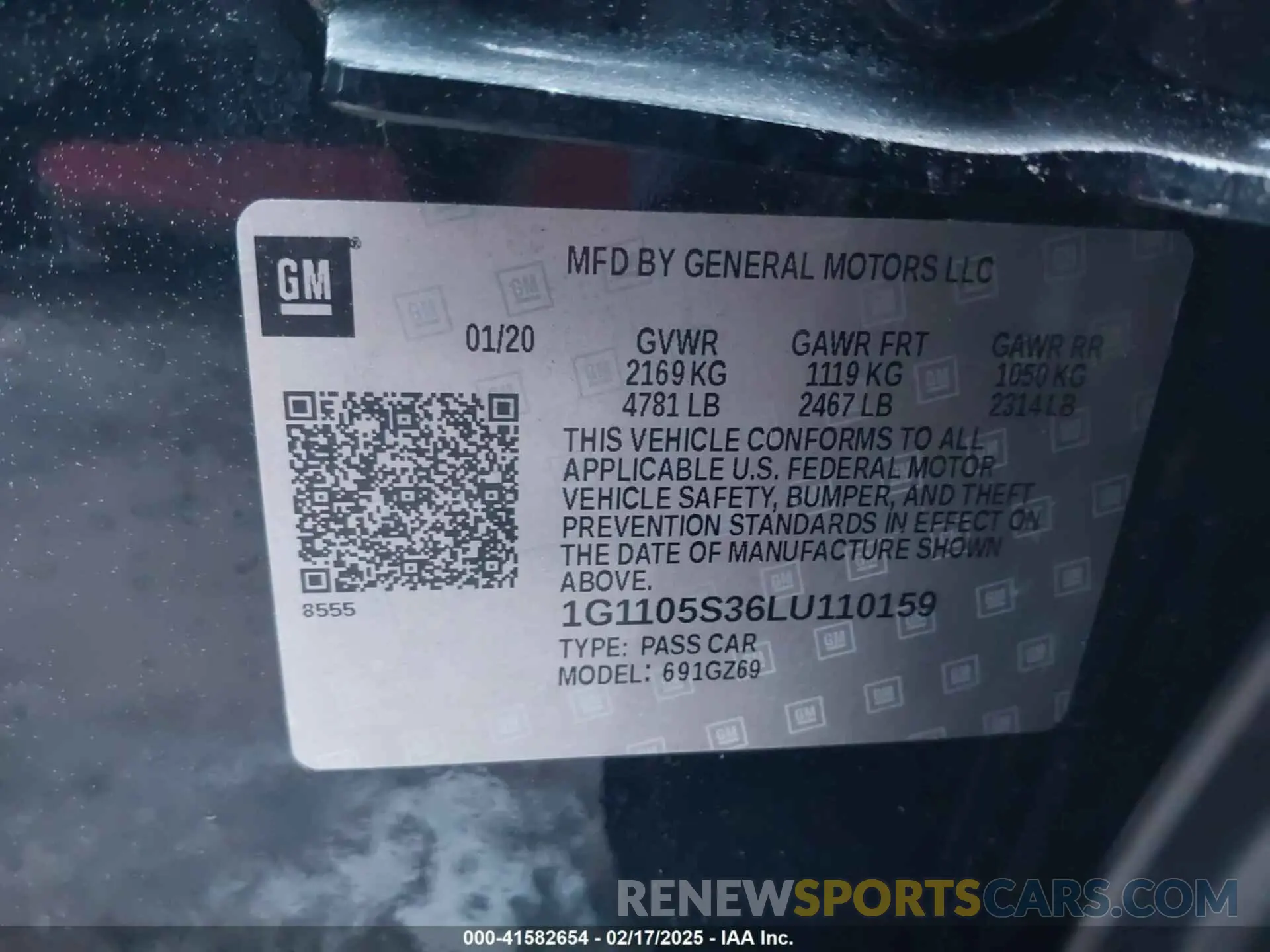9 Фотография поврежденного автомобиля 1G1105S36LU110159 CHEVROLET IMPALA 2020