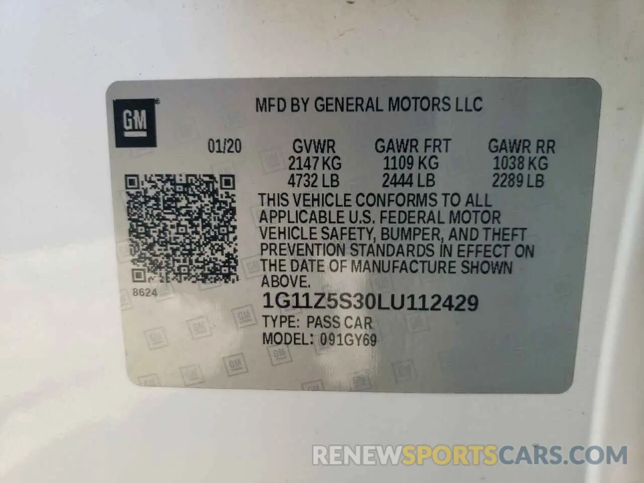 15 Фотография поврежденного автомобиля 1G11Z5S30LU112429 CHEVROLET IMPALA 2020