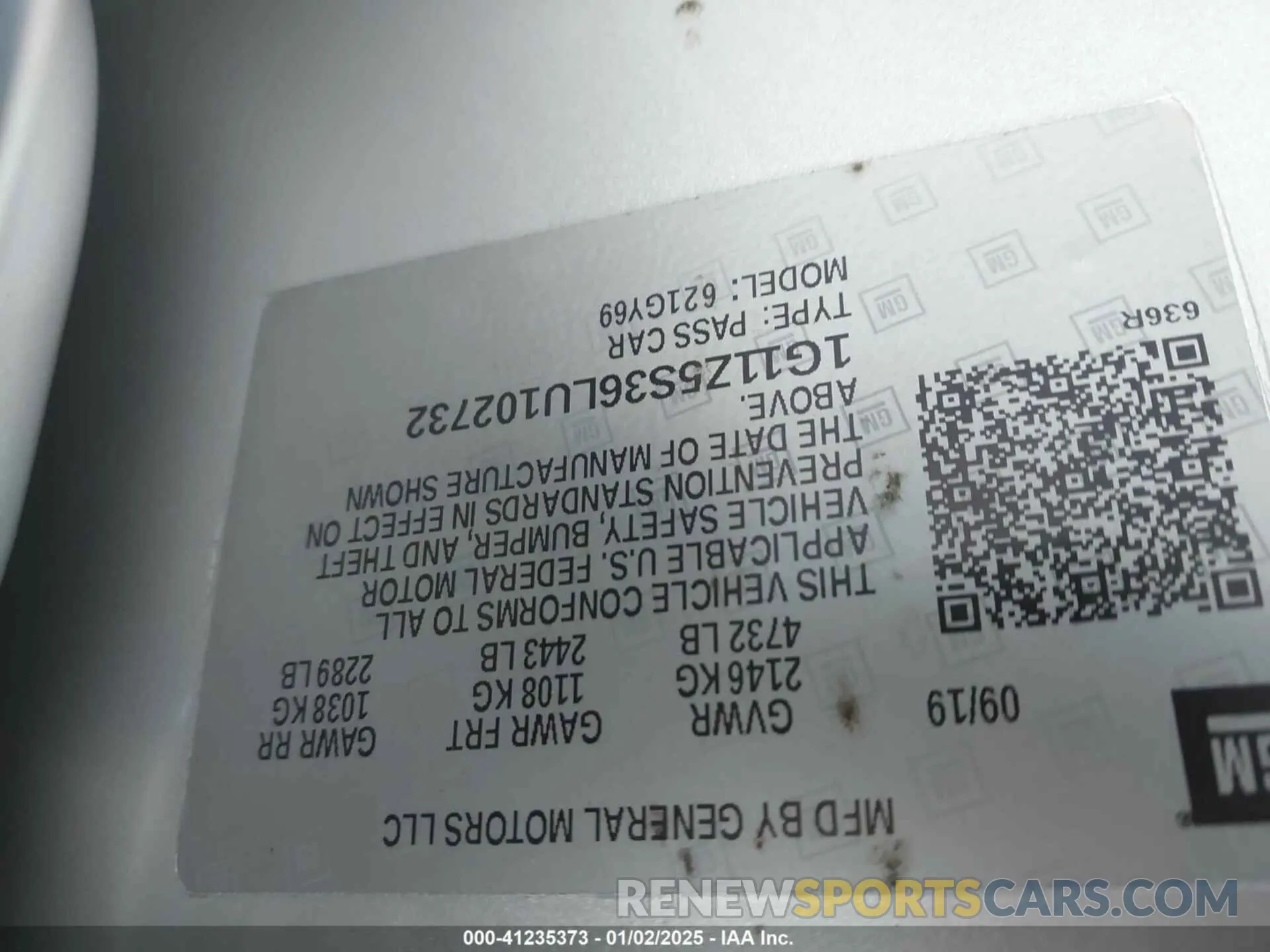 9 Фотография поврежденного автомобиля 1G11Z5S36LU102732 CHEVROLET IMPALA 2020