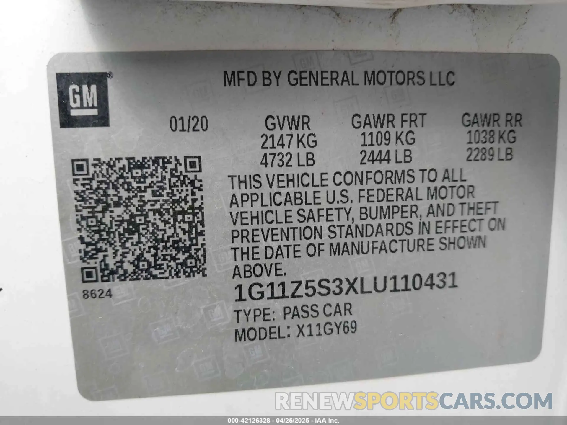 9 Фотография поврежденного автомобиля 1G11Z5S3XLU110431 CHEVROLET IMPALA 2020